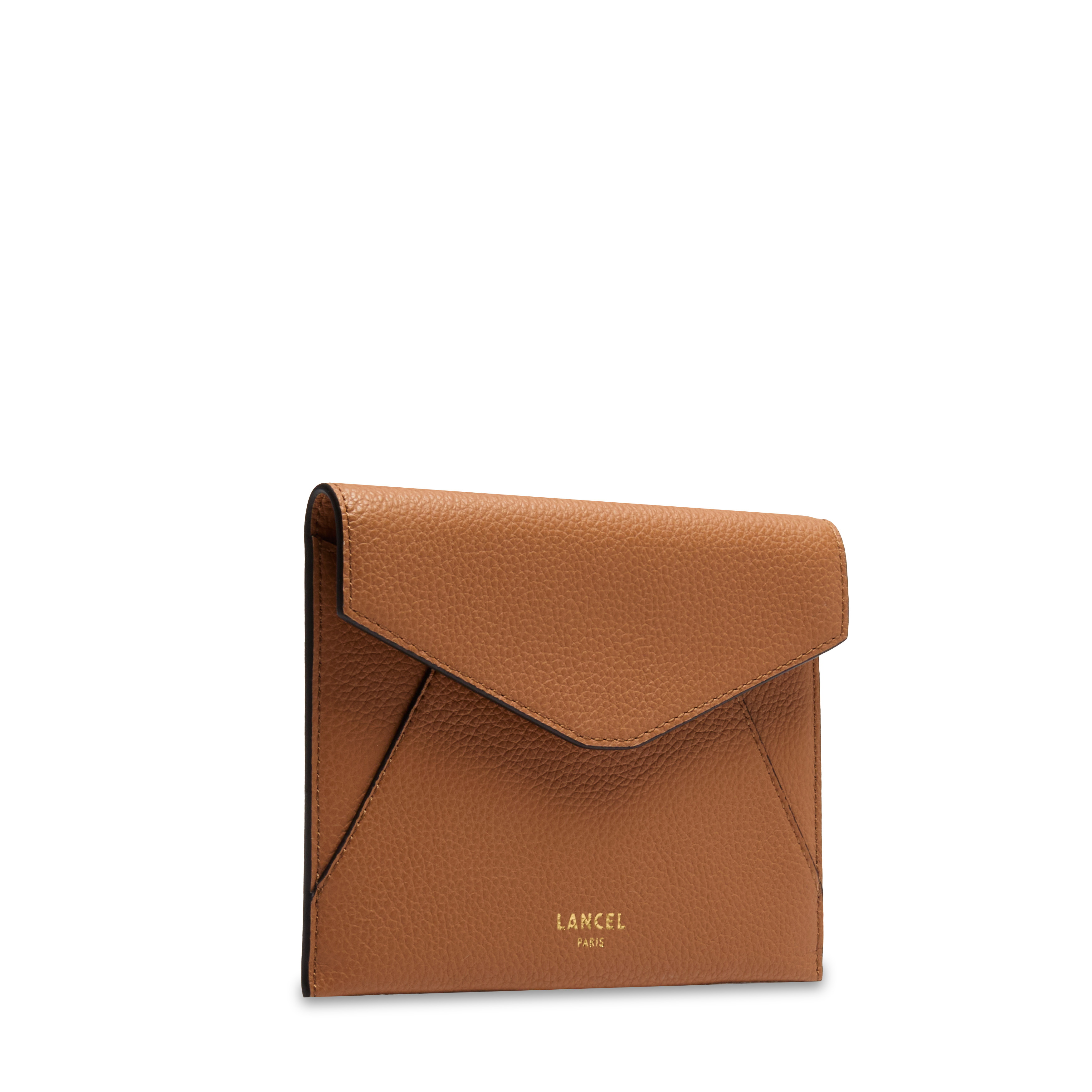 Enveloppe rabat m enveloppe de lancel en cuir LANCEL Marron