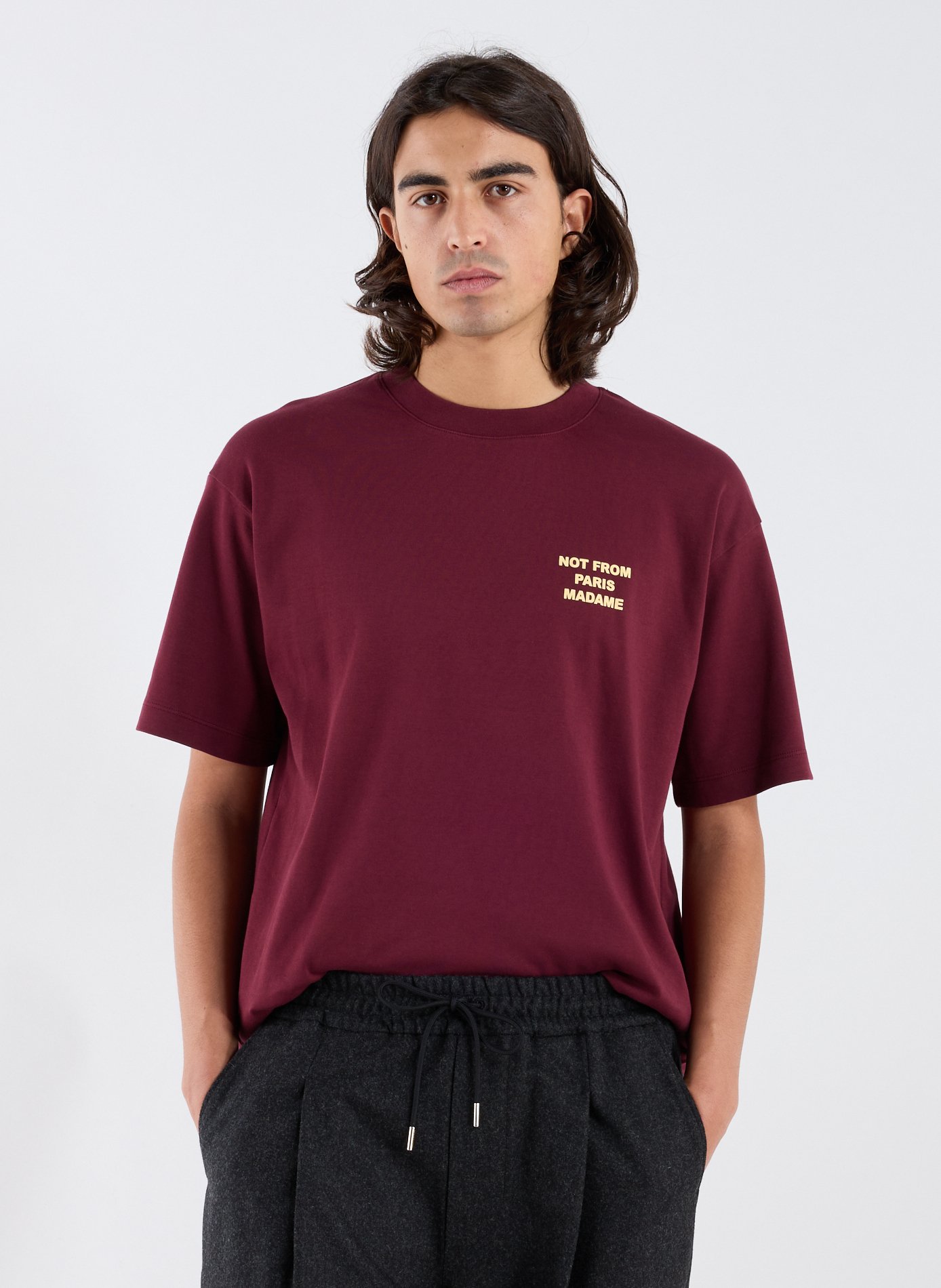 Le T-shirt Slogan  DROLE DE MONSIEUR Rouge