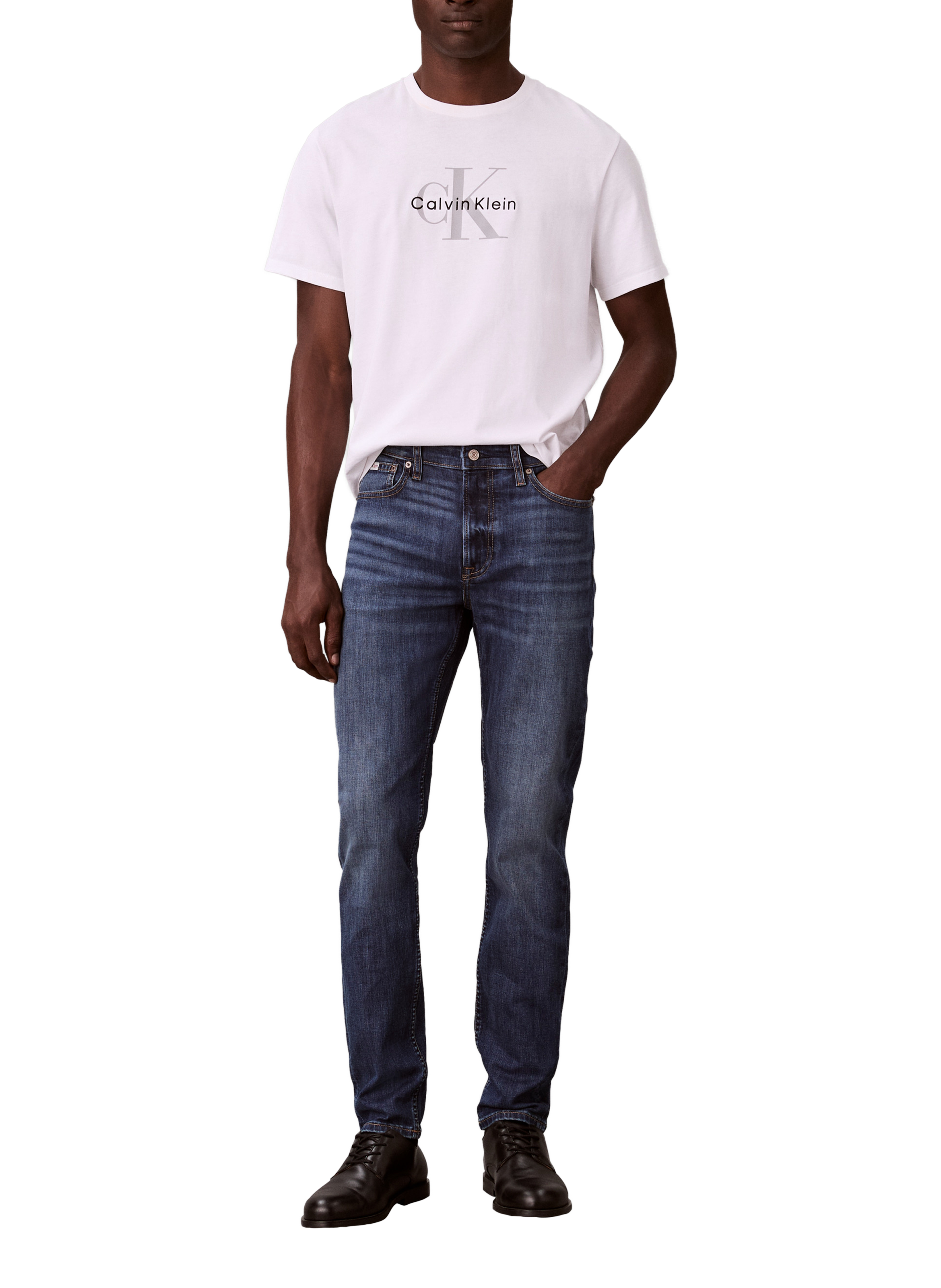 Cotton-blend slim-fit jeans CALVIN KLEIN Blue