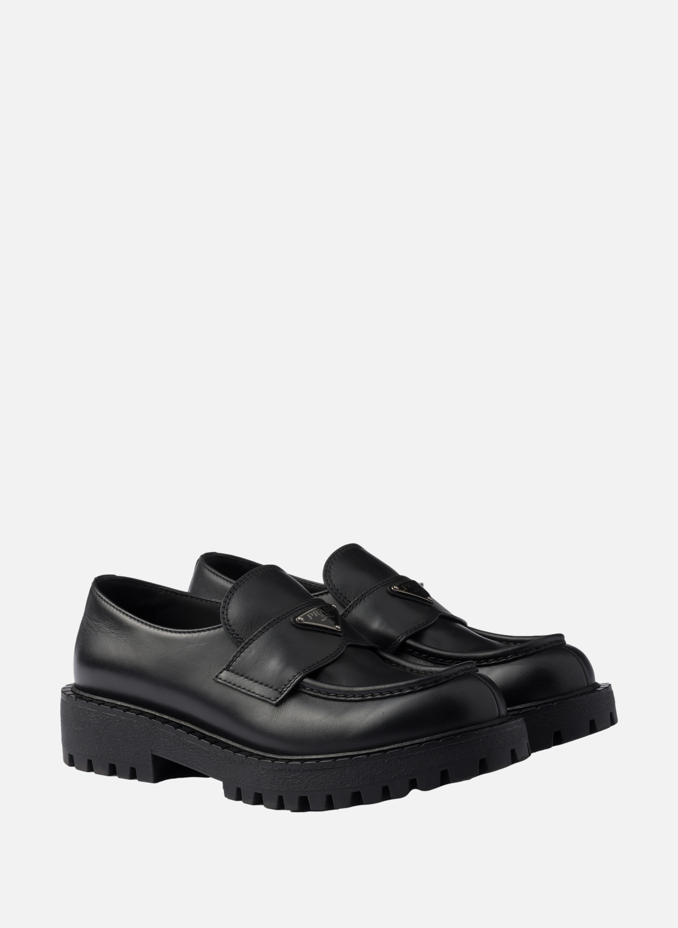 Mocassins en cuir PRADA Noir