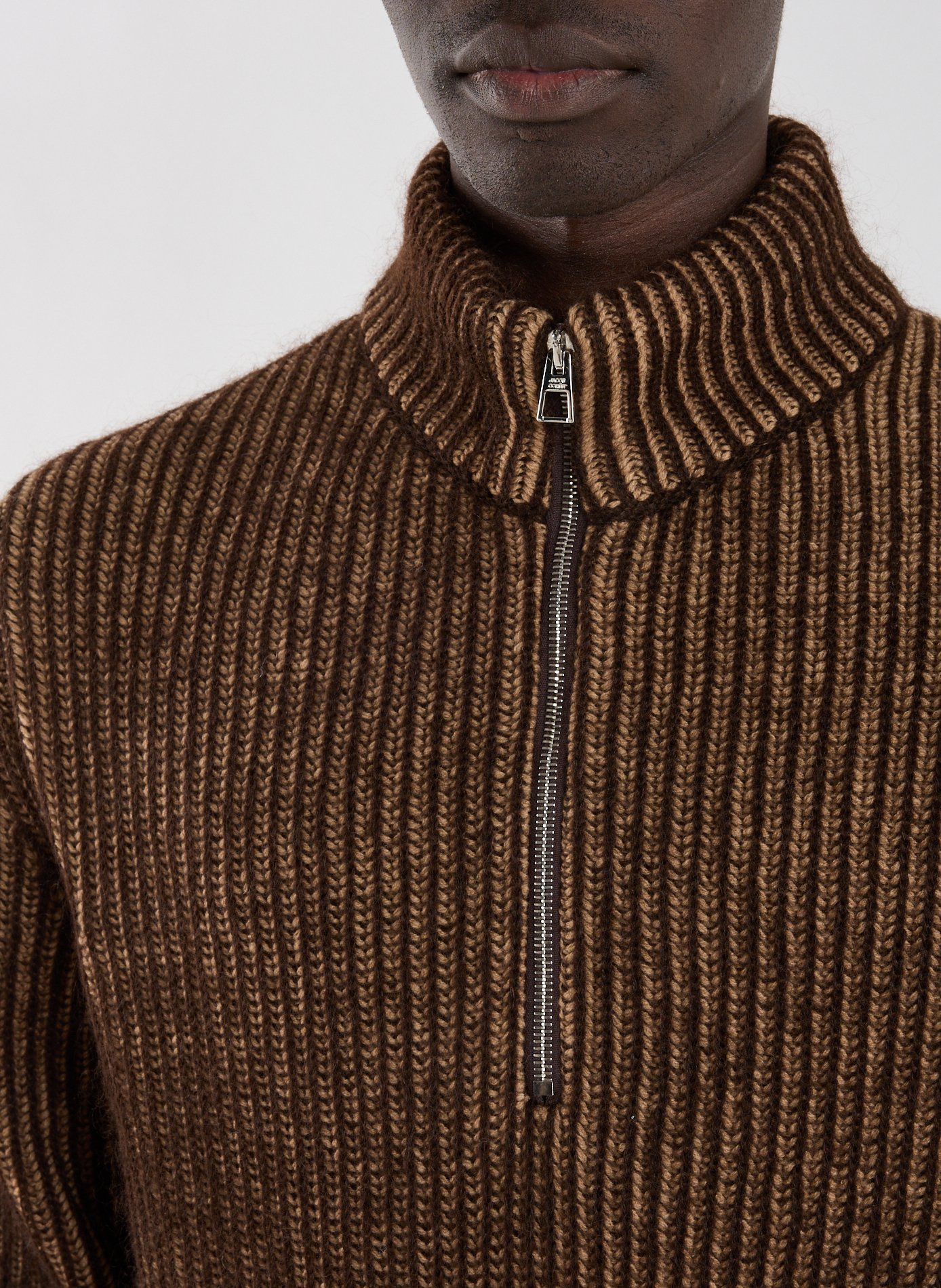 Zip-up sweater in virgin wool and mohair blend JACOB COHEN Green