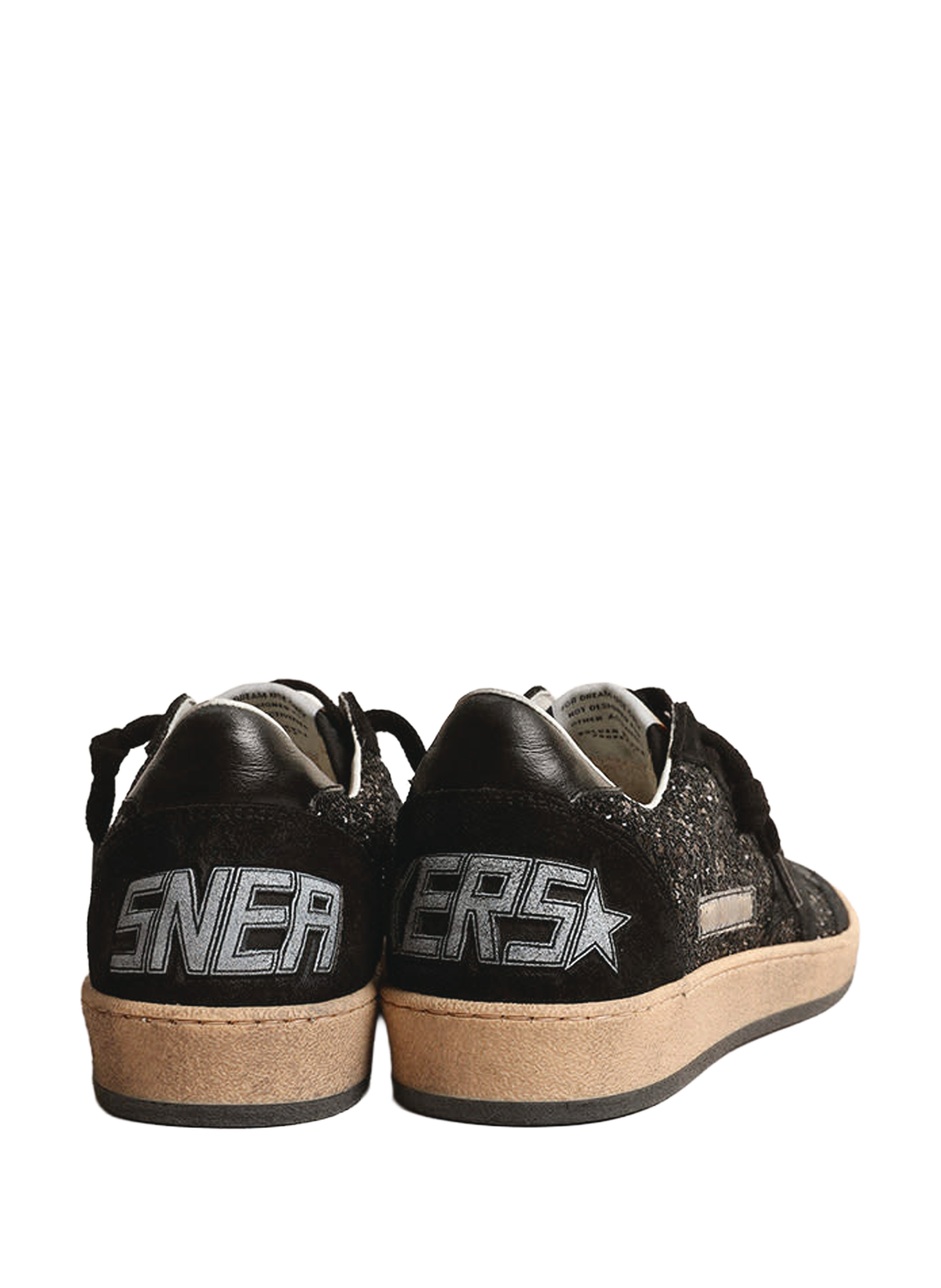 Low-top Ball Star sneakers in mixed leather GOLDEN GOOSE Black