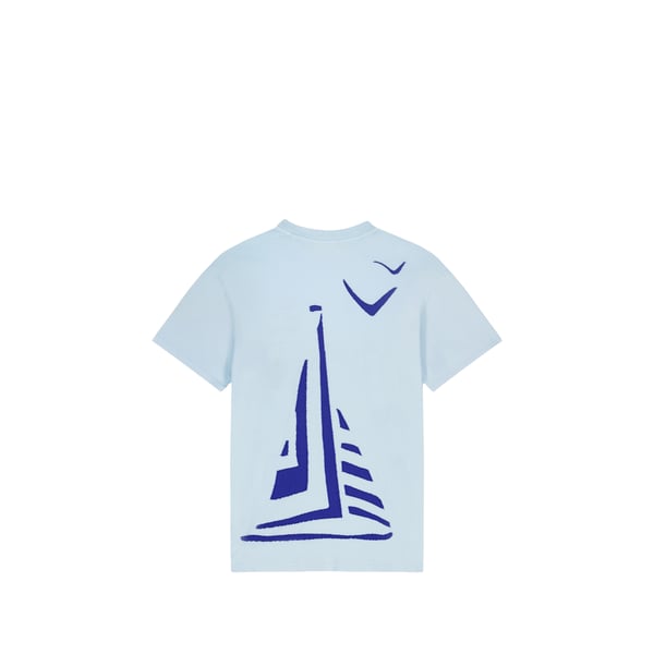 T-shirt Patureau imprimé en coton biologique Bleu L Male
