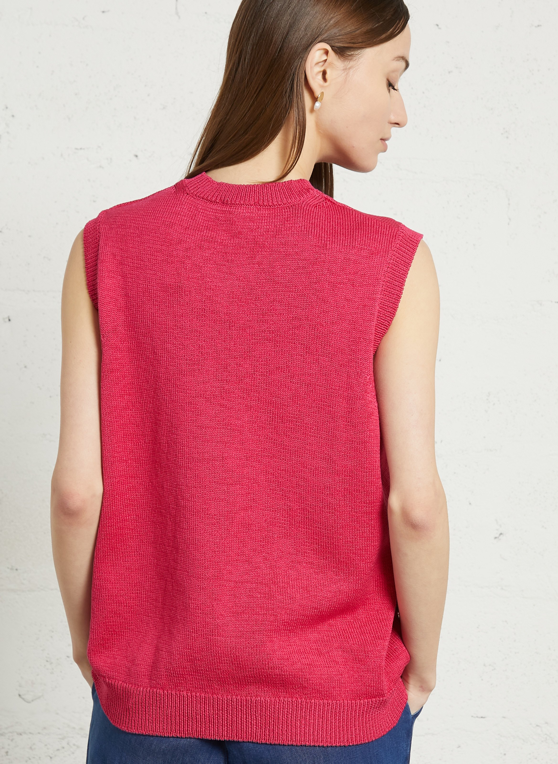 Pull droit col rond en coton heritage ARMOR-LUX Rose