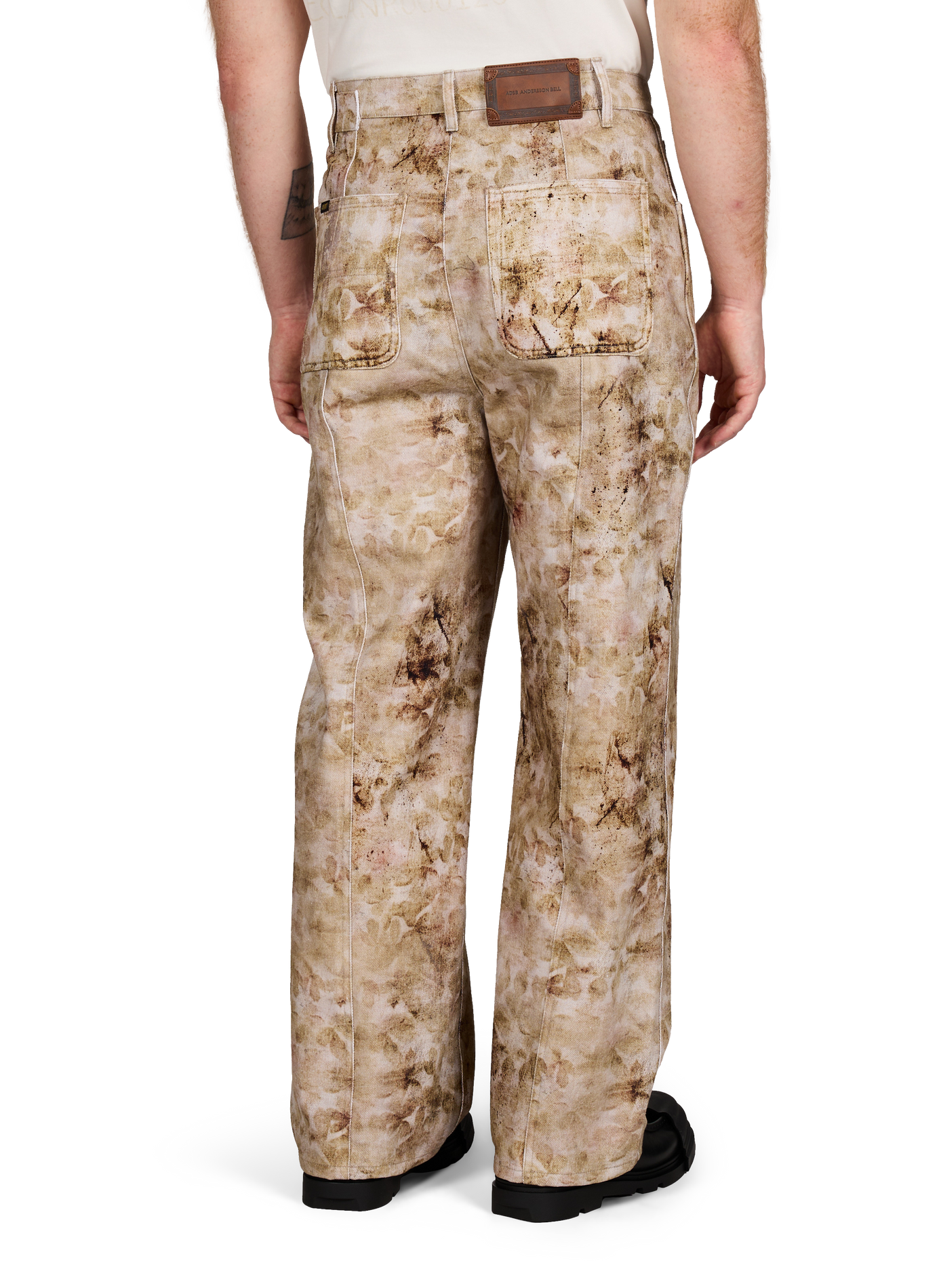 Jean imprimé fleurs en coton ANDERSSON BELL Beige