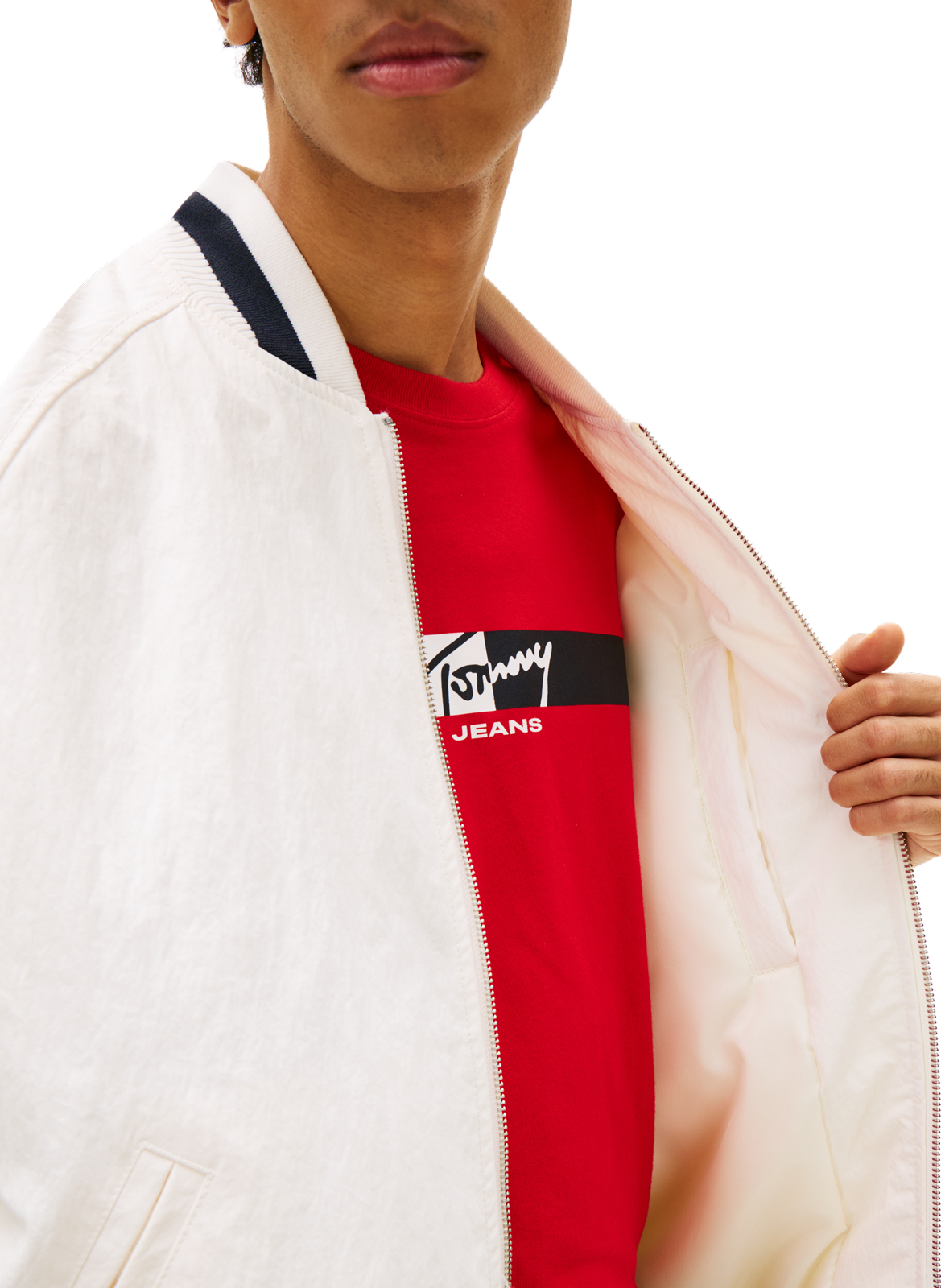 Embroidered brand jacket TOMMY HILFIGER Beige