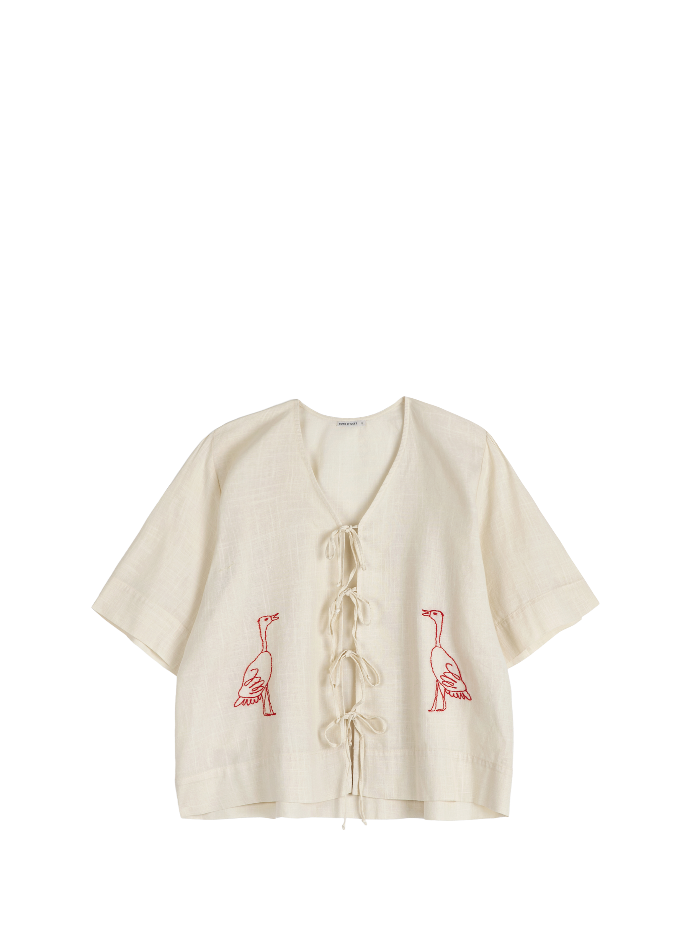 Blouse à nouer avec broderie BOBO CHOSES Beige