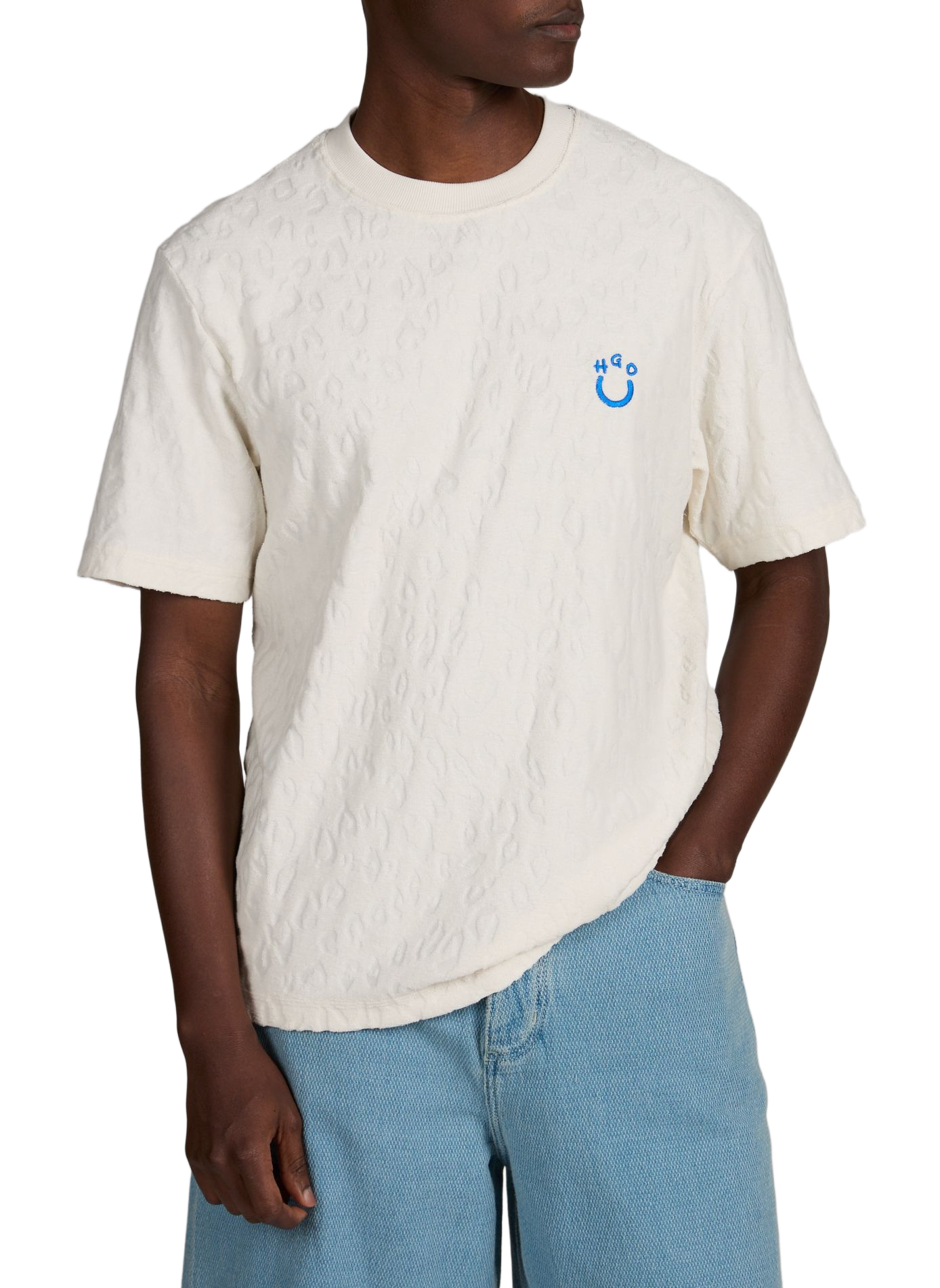 NAGUTEE cotton T-shirt HUGO BLUE Beige