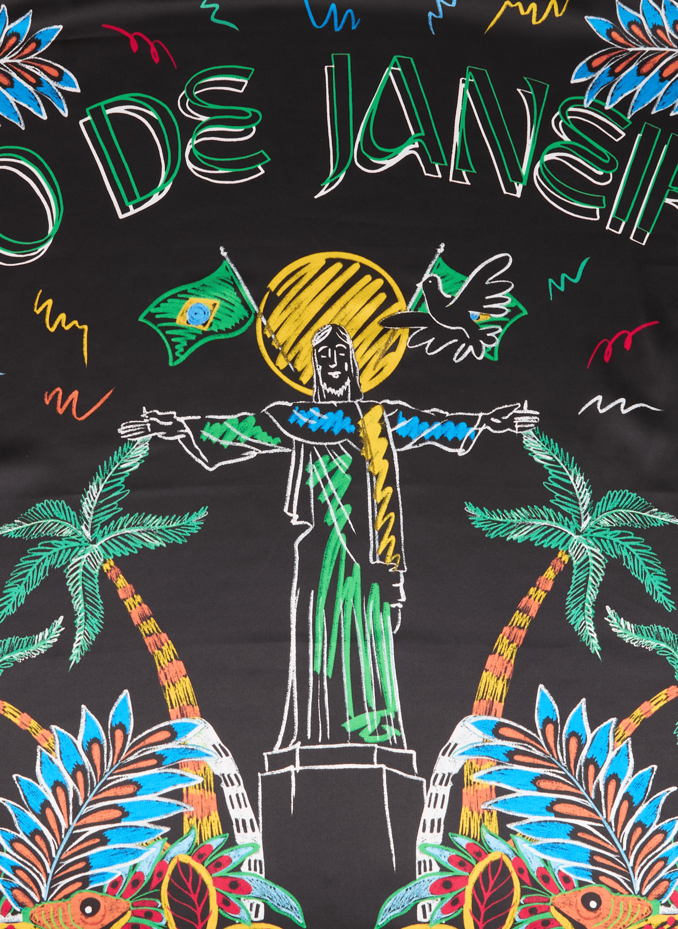 Printed Bahia scarf WILD Black