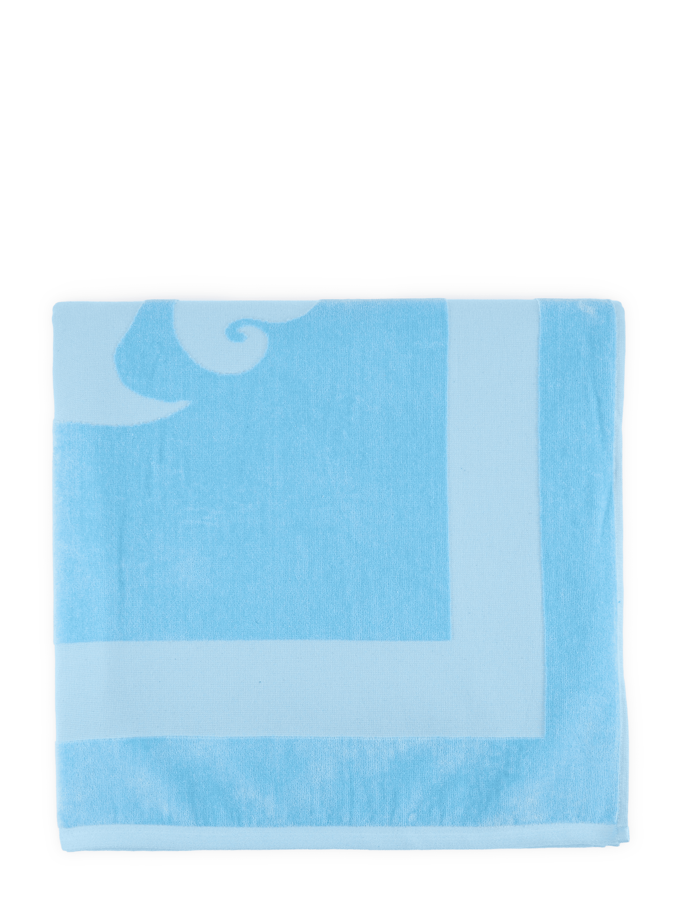 Jacquard cotton terry beach towel  Bleu 97500