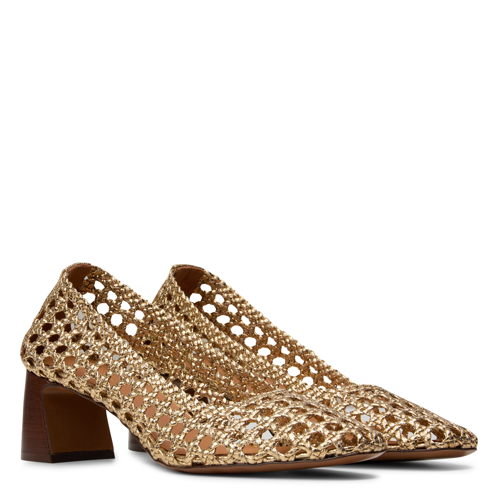 Escarpins en cuir métallisé n°528 RIVECOUR Doré