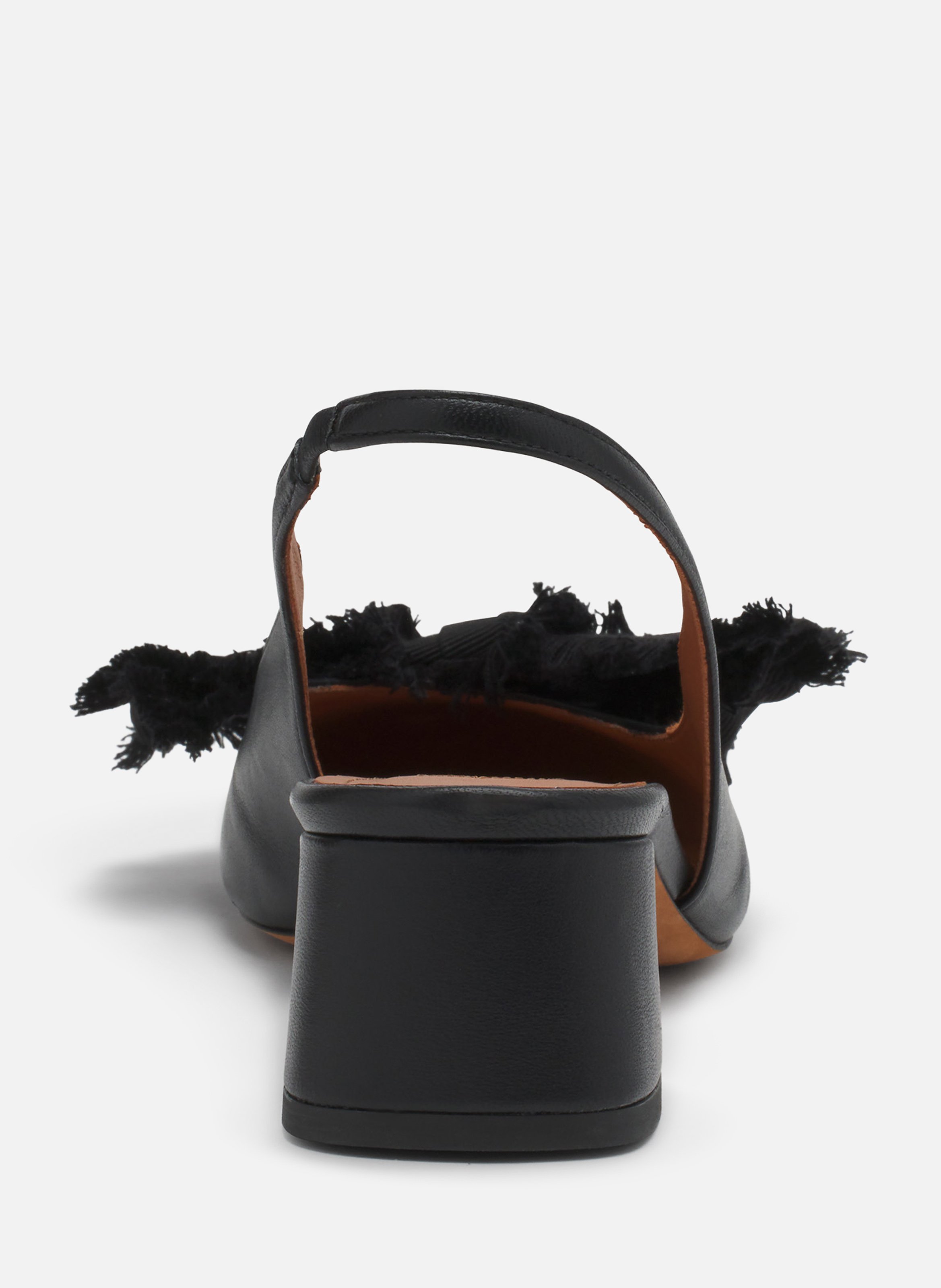 Slingback à talons ballerine en cuir LANVIN Noir