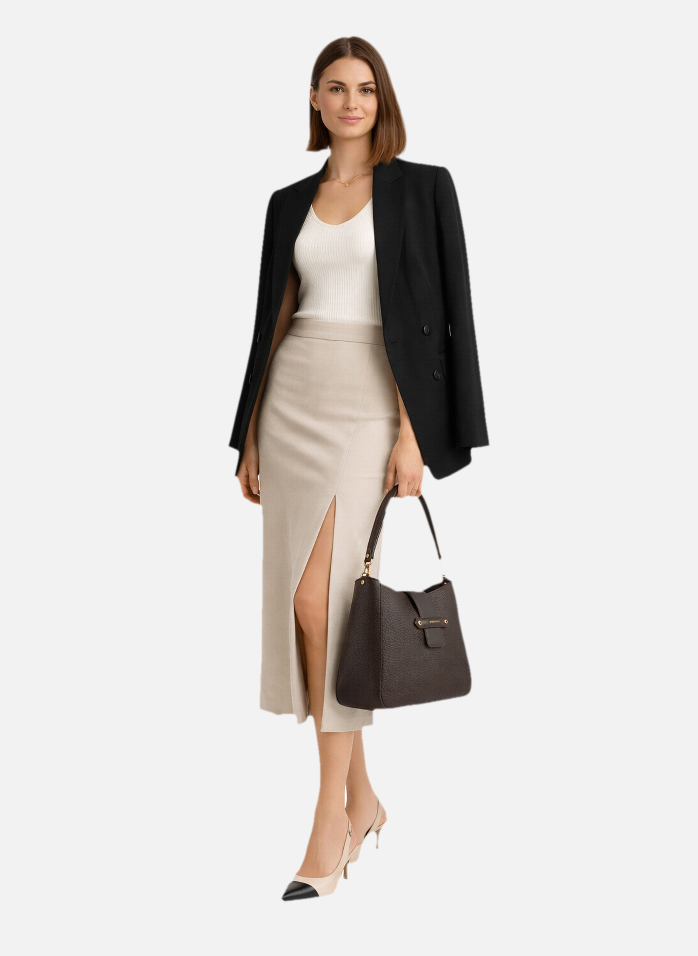 Fleuves | sac porté épaule gm en cuir de vachette | Marron POURCHET Femme