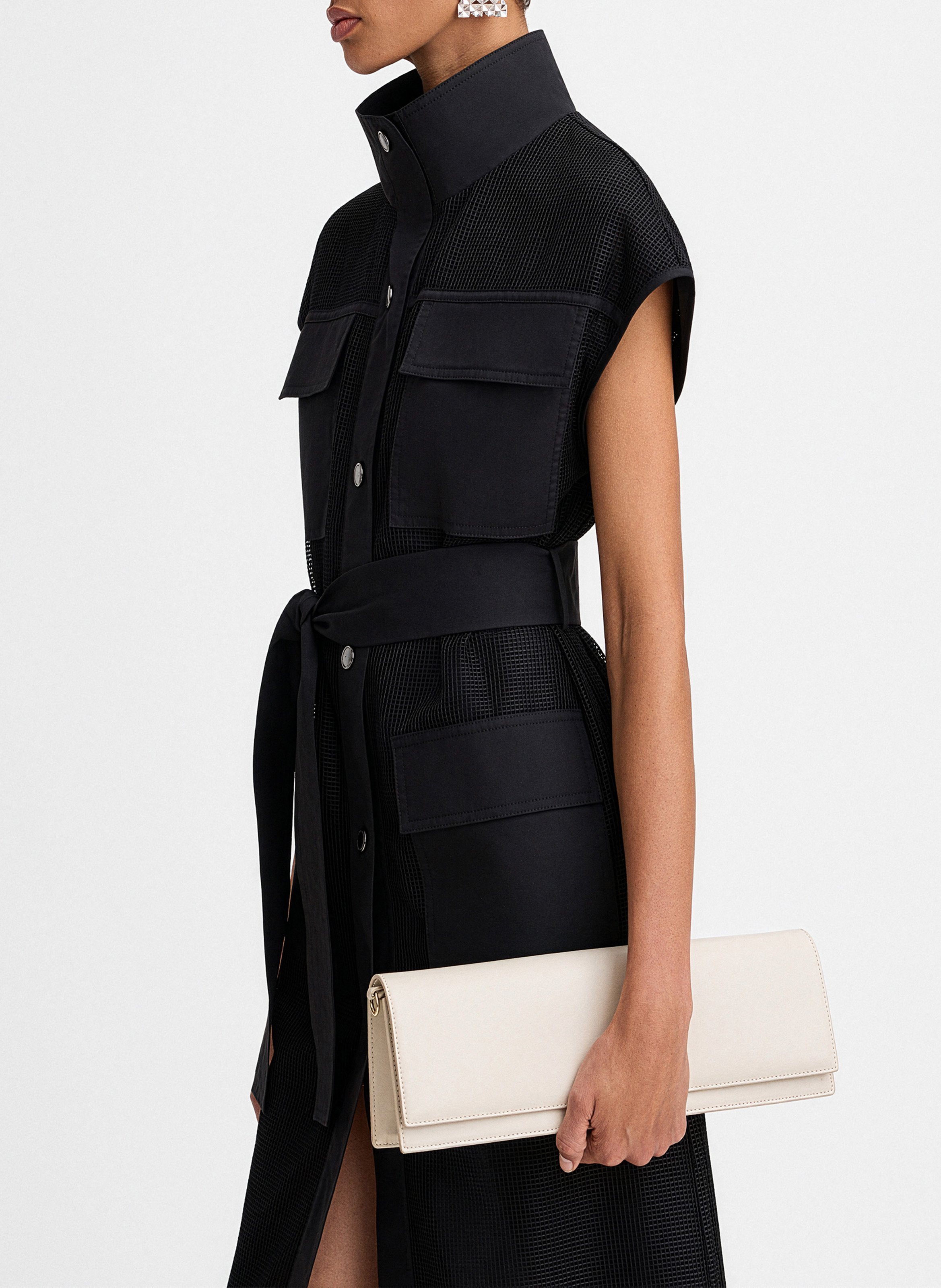 Robe midi droite ceinturée archy SIMORRA Noir
