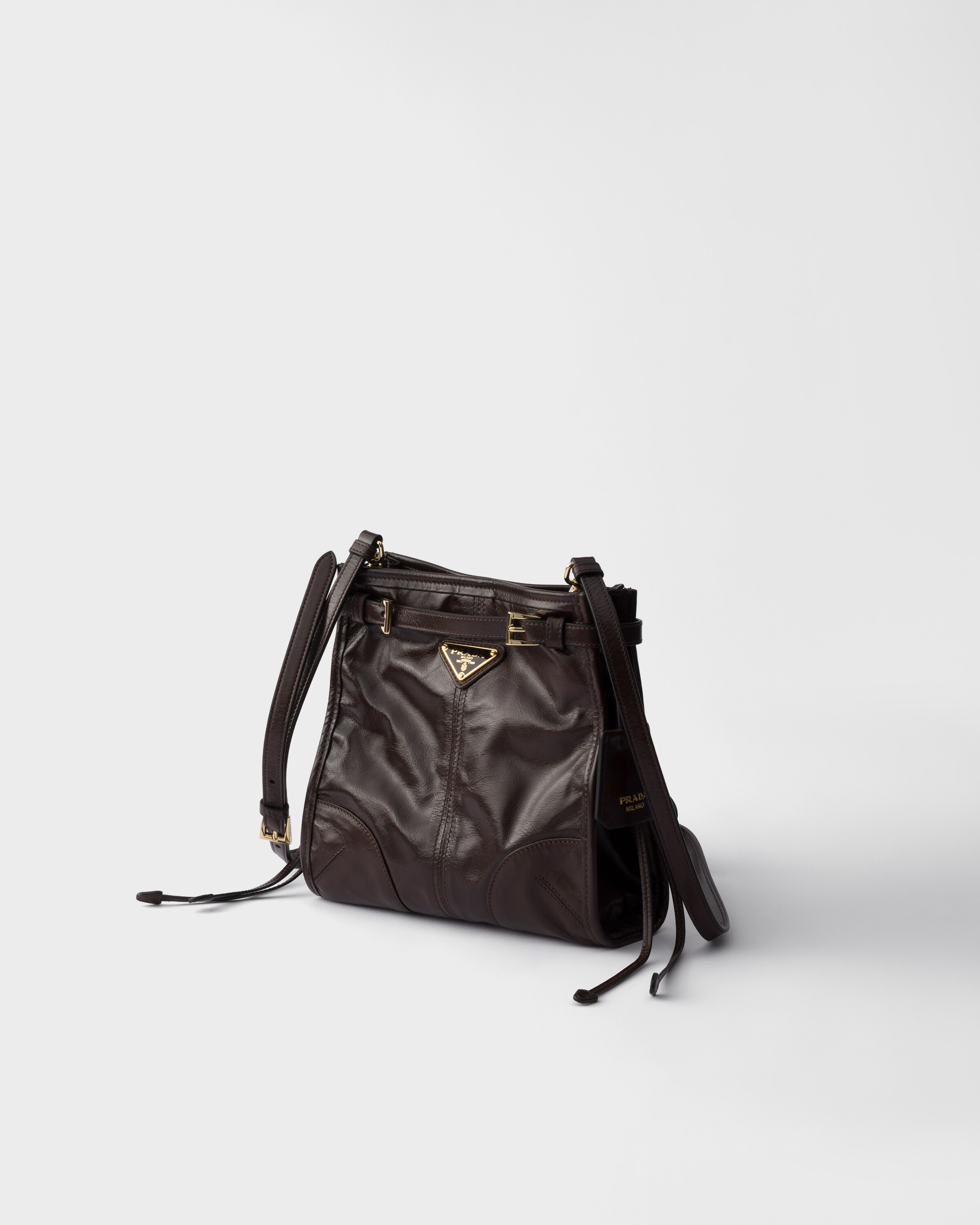 Mini sac porté épaule prada bonnie en cuir PRADA Marron