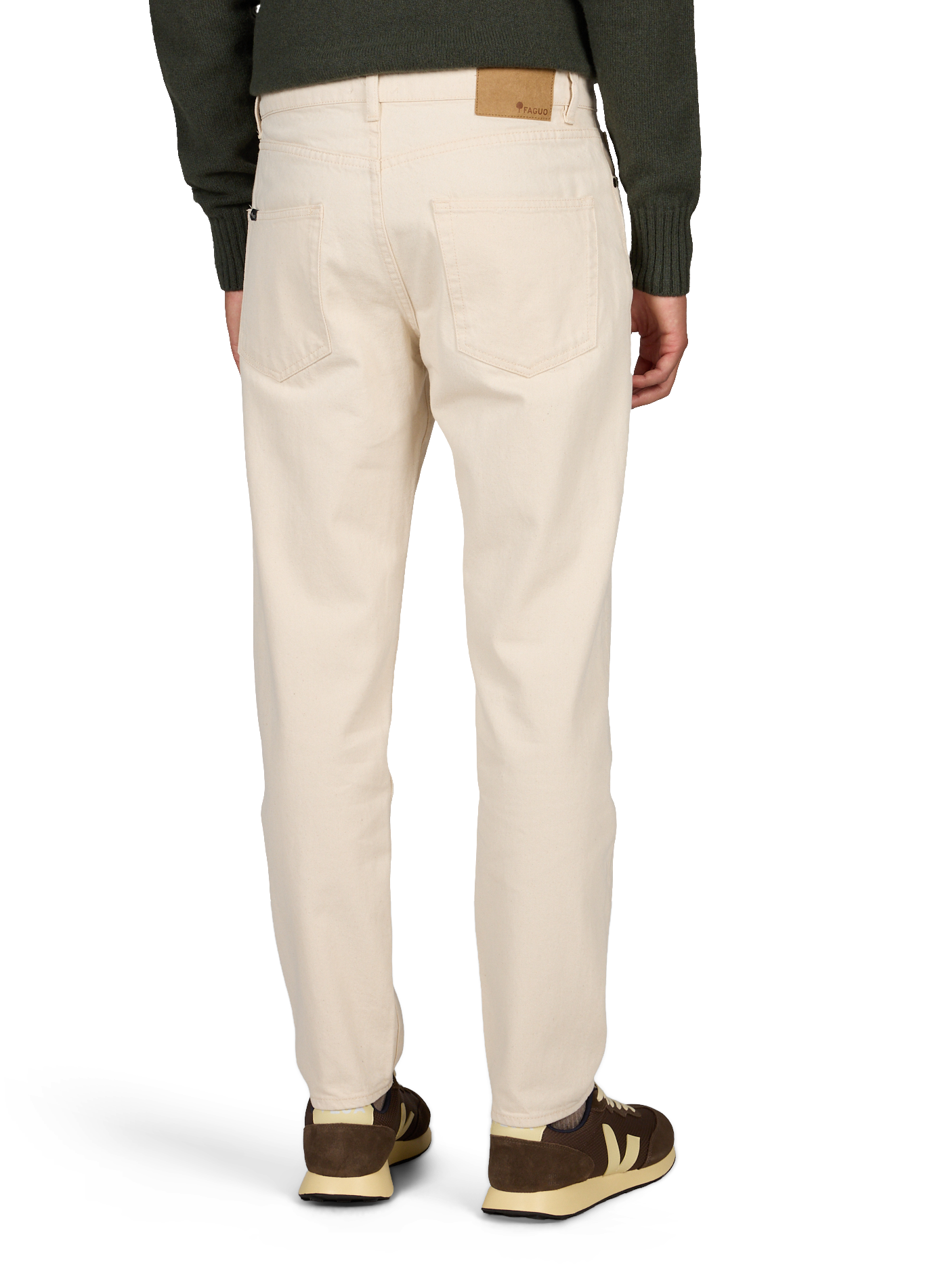 Gerade geschnittene blaue Jeans aus Baumwolle FAGUO Beige