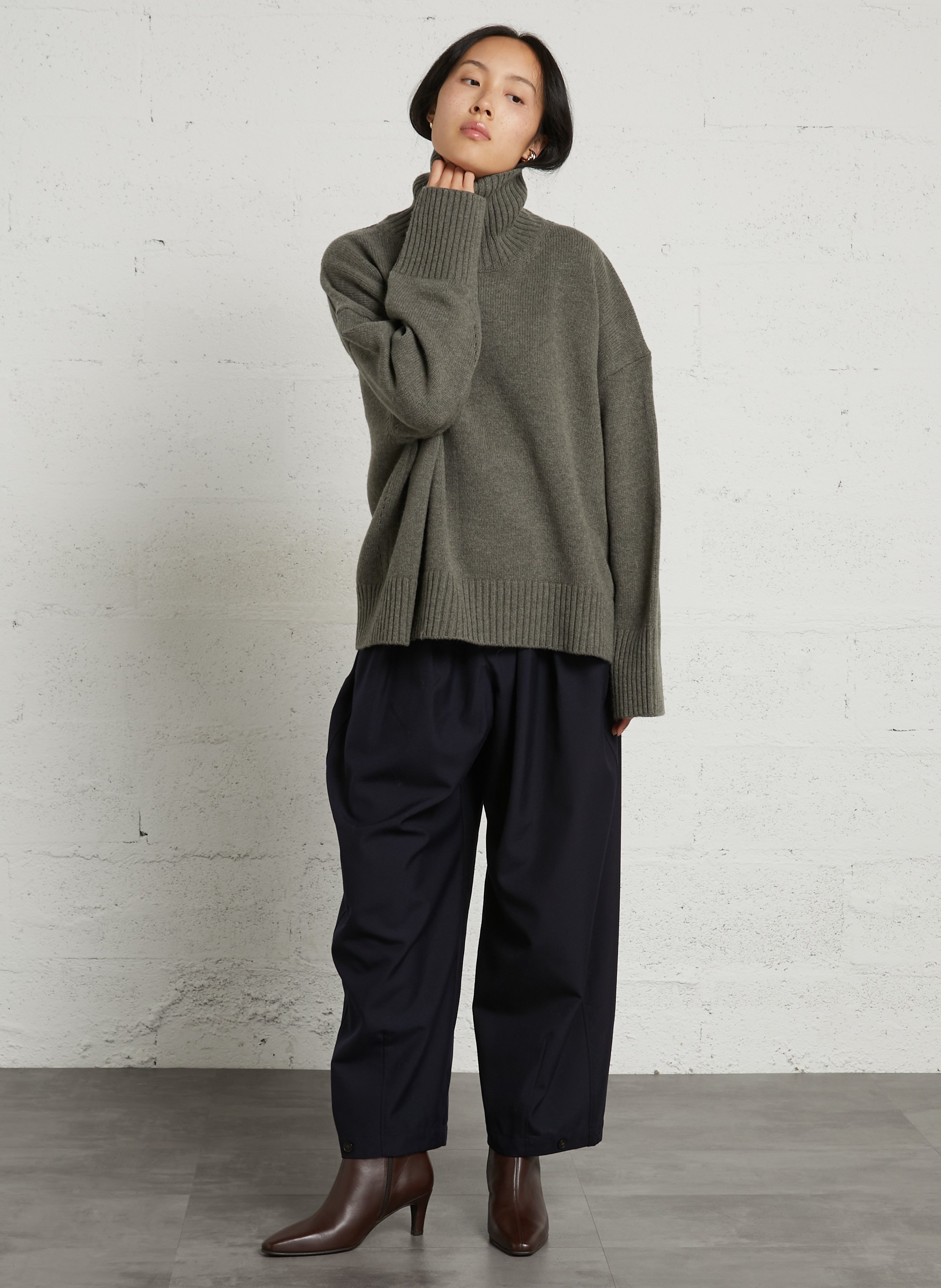 Pull col roulé oversize en laine william SOEUR Gris