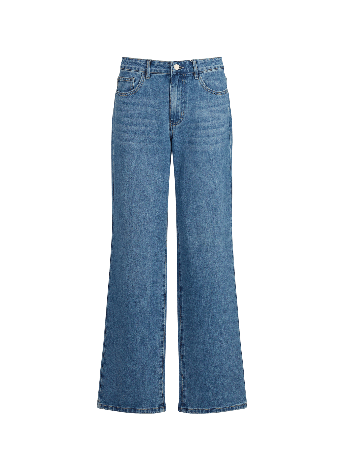 Straight leg cotton denim jeans VILA Blue