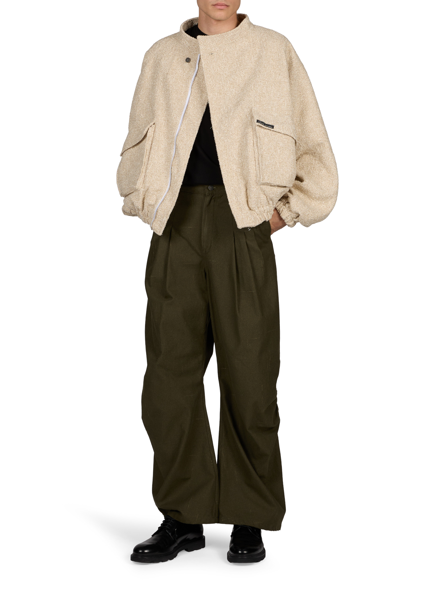 Oversized cotton-blend jacket RENÈ Beige