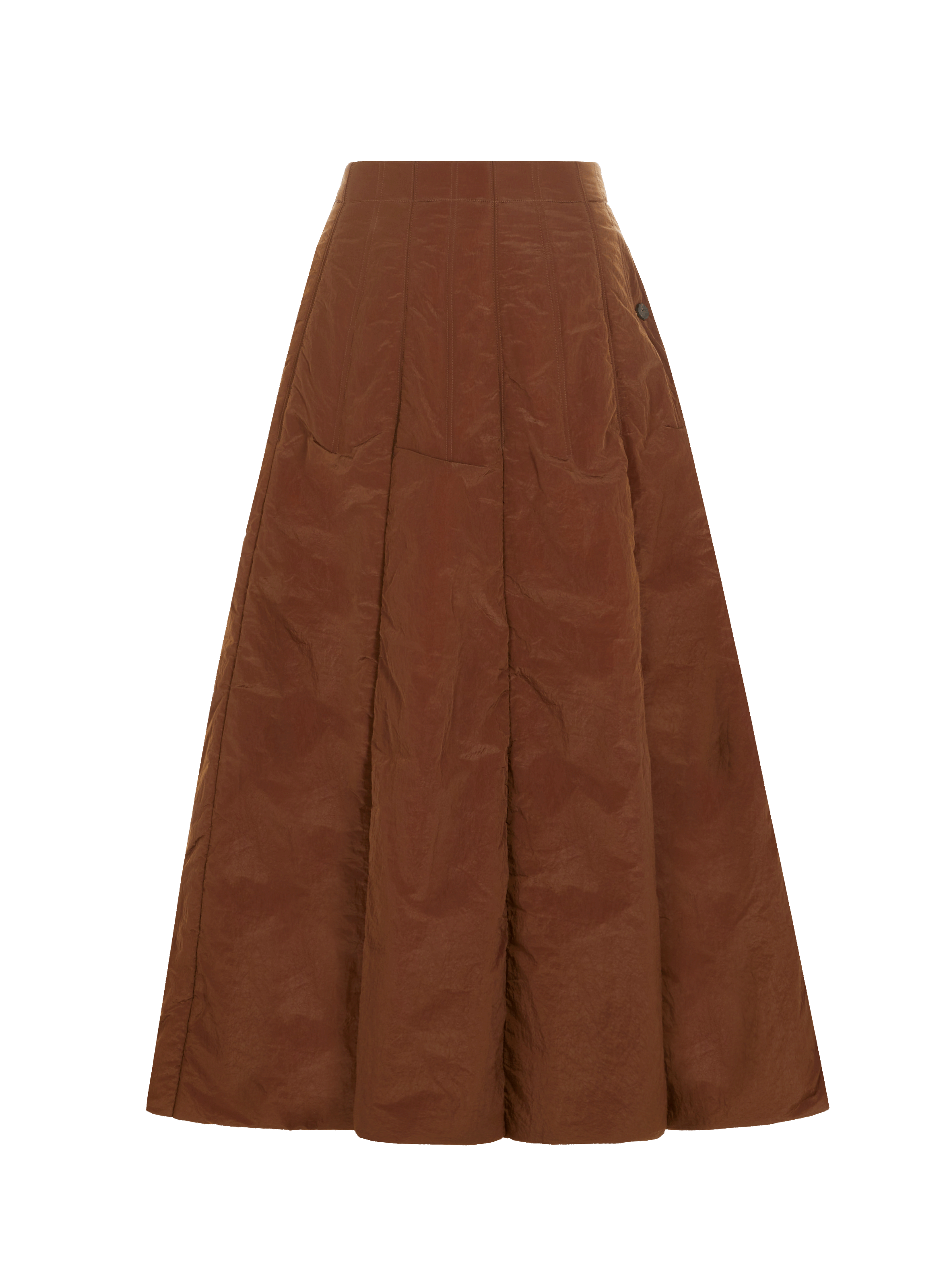 Nylon midi skirt DAWEI Brown