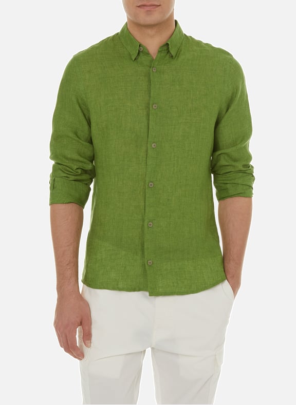 Cotton and wool-blend shirt Green by JAGVI RIVE GAUCHE JAGVI RIVE GAUCHE Cotton and wool-blend shirt Green