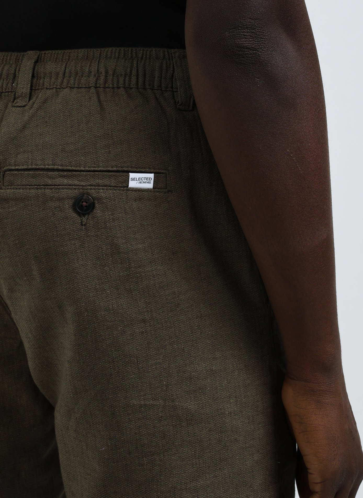 Cotton and linen shorts SELECTED Green