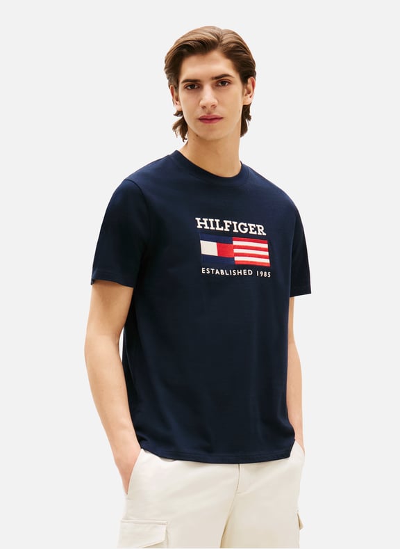 Classic Cotton T-Shirt Blue by TOMMY HILFIGER TOMMY HILFIGER Classic Cotton T-Shirt Blue