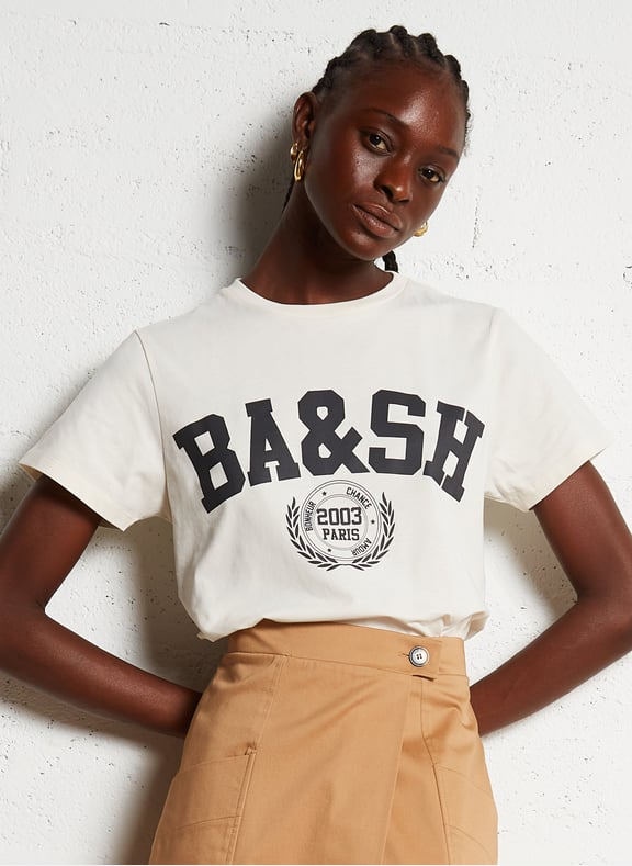 Tee-shirt col rond en coton ioni Blanc by BA&SH BA&SH Tee-shirt col rond en coton ioni Blanc
