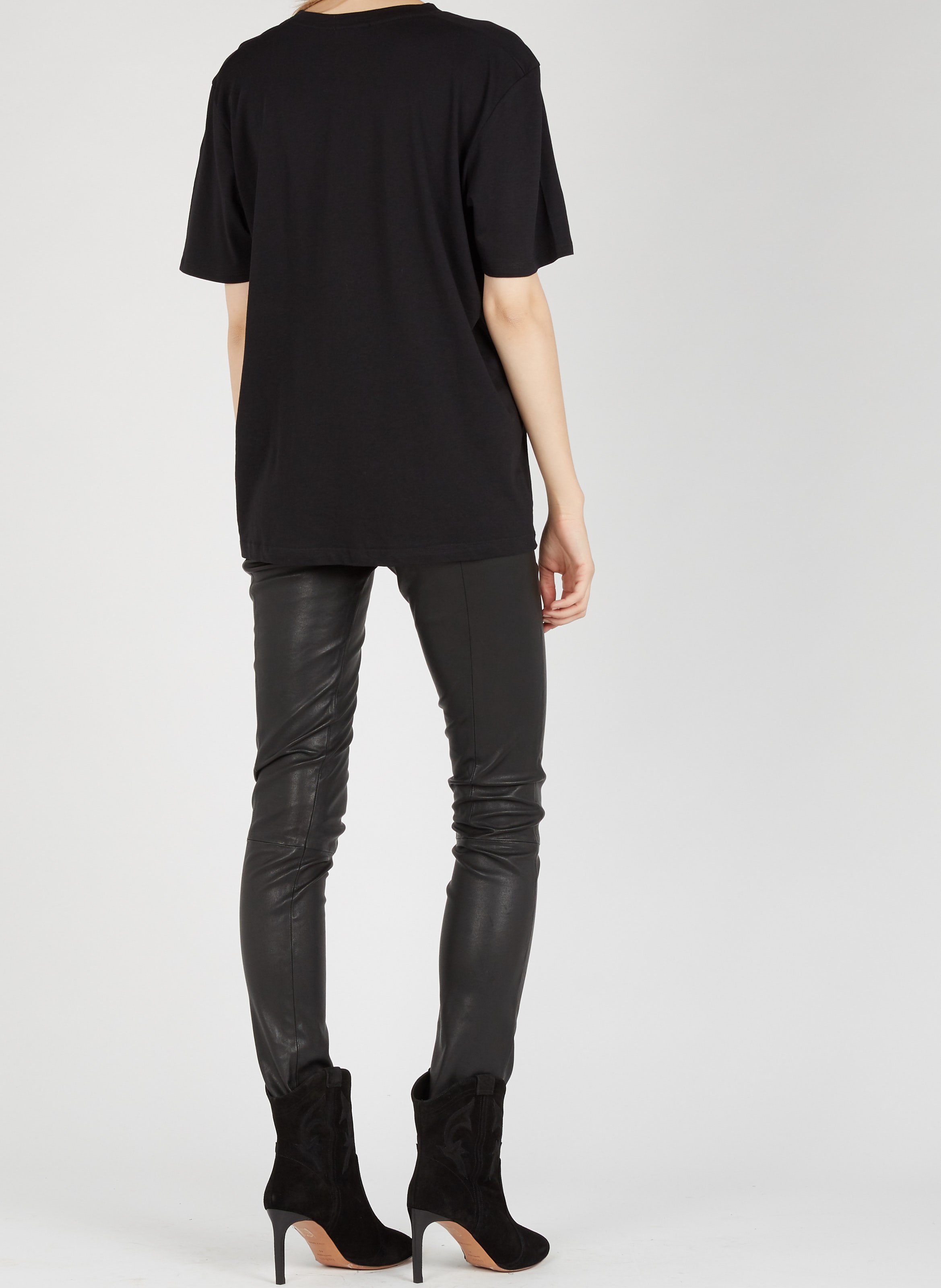 Bottines à talons aiguilles en cuir caitlin BA&SH Noir