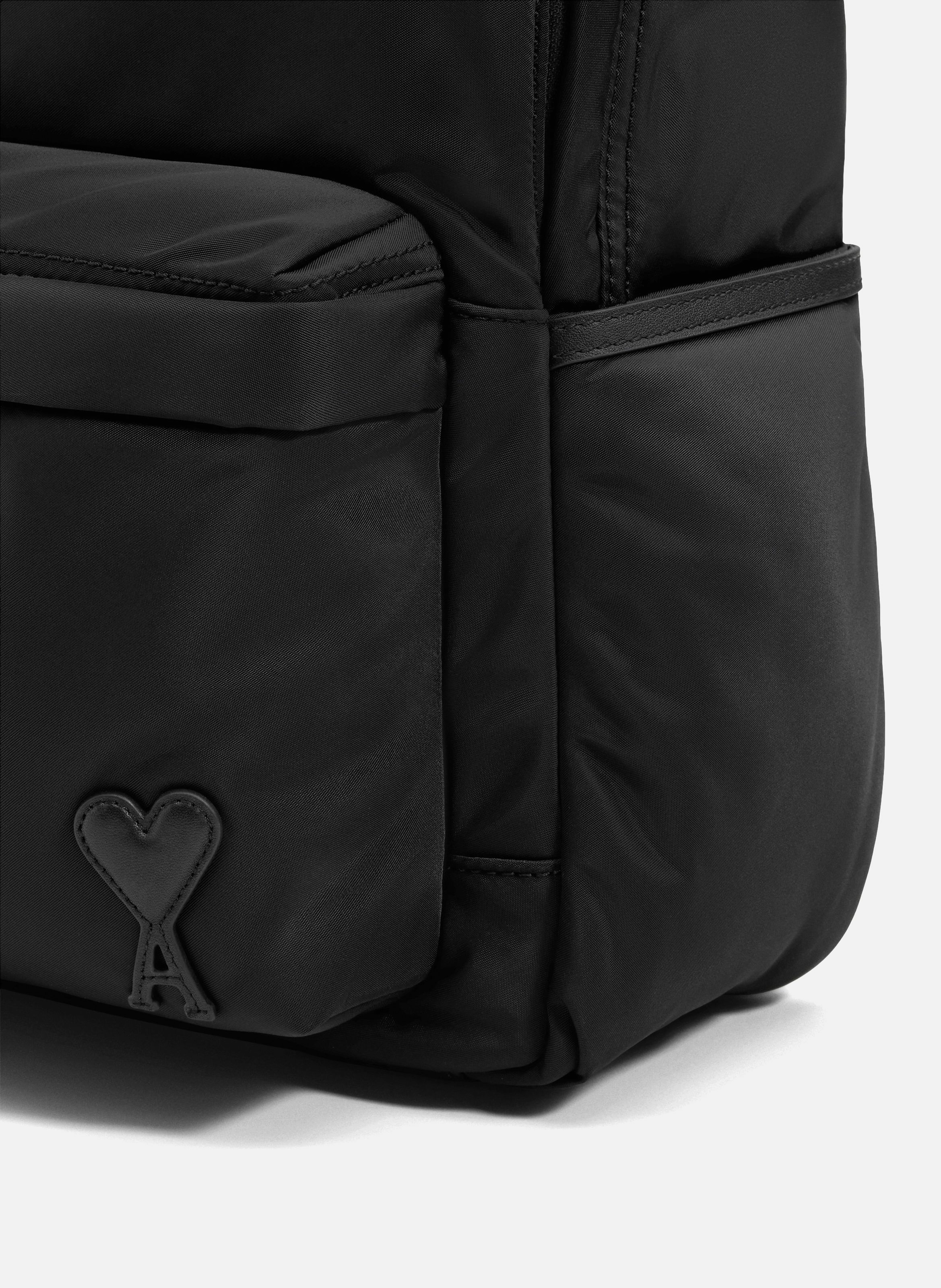 Sac a dos marcel en nylon ouatiné unisexe AMI PARIS Noir