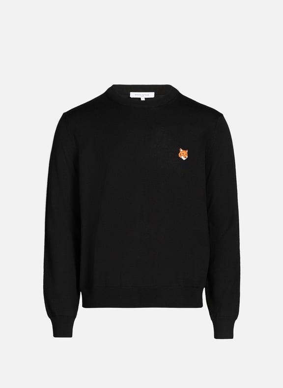 Fox Regular Merino Wool Sweater Black by MAISON KITSUNÉ MAISON KITSUNÉ Fox Regular Merino Wool Sweater Black