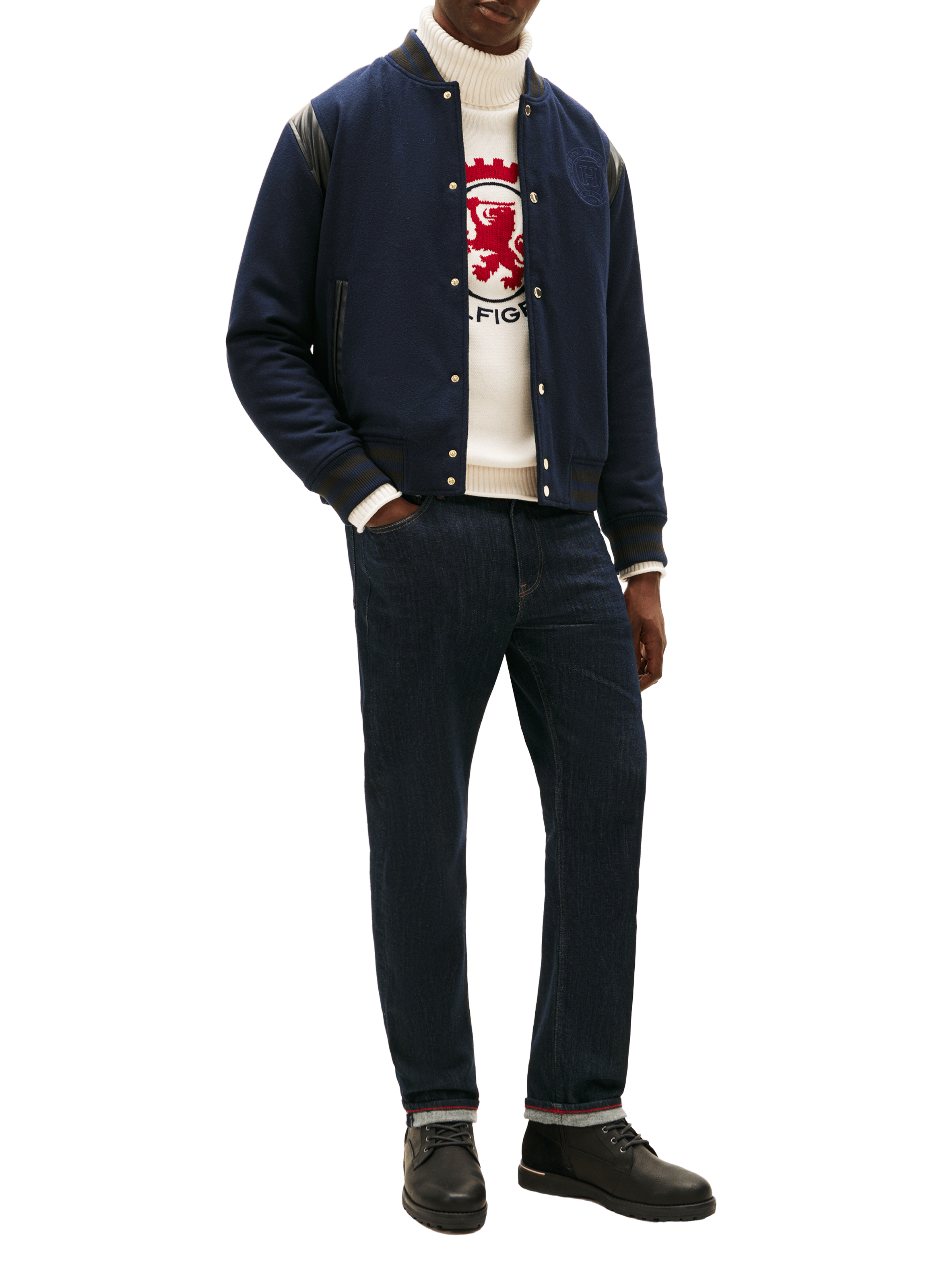 Lace-up leather boots TOMMY HILFIGER Black