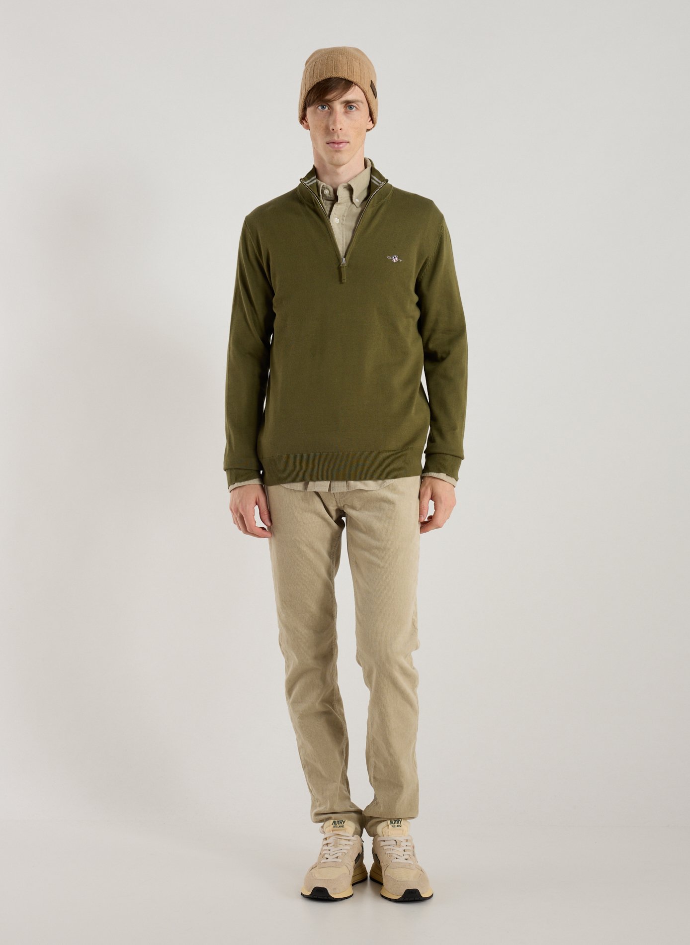 Pull à col zippé GANT Vert