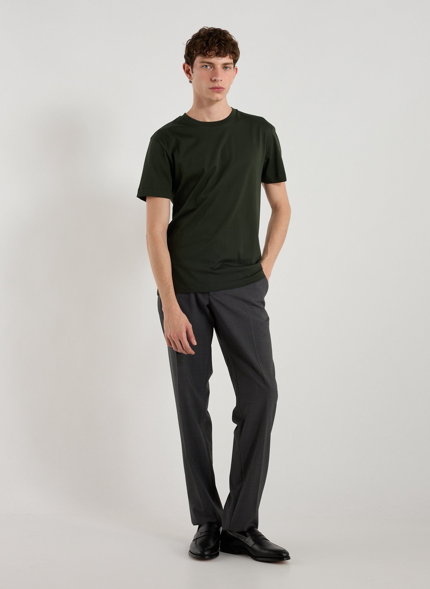 Organic cotton round-neck T-shirt AU PRINTEMPS PARIS Green