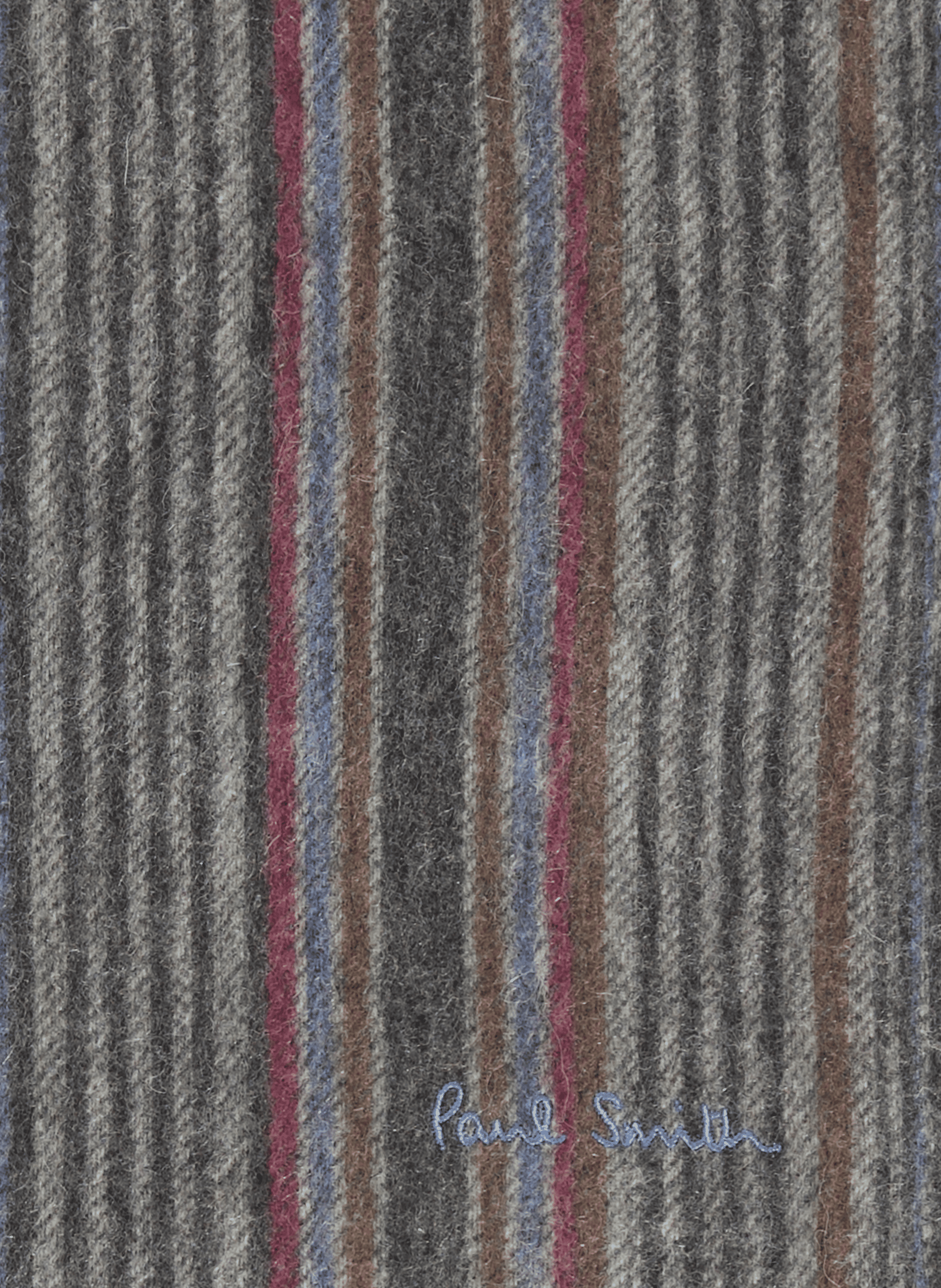 Echarpe à rayures en laine vierge PAUL SMITH Gris