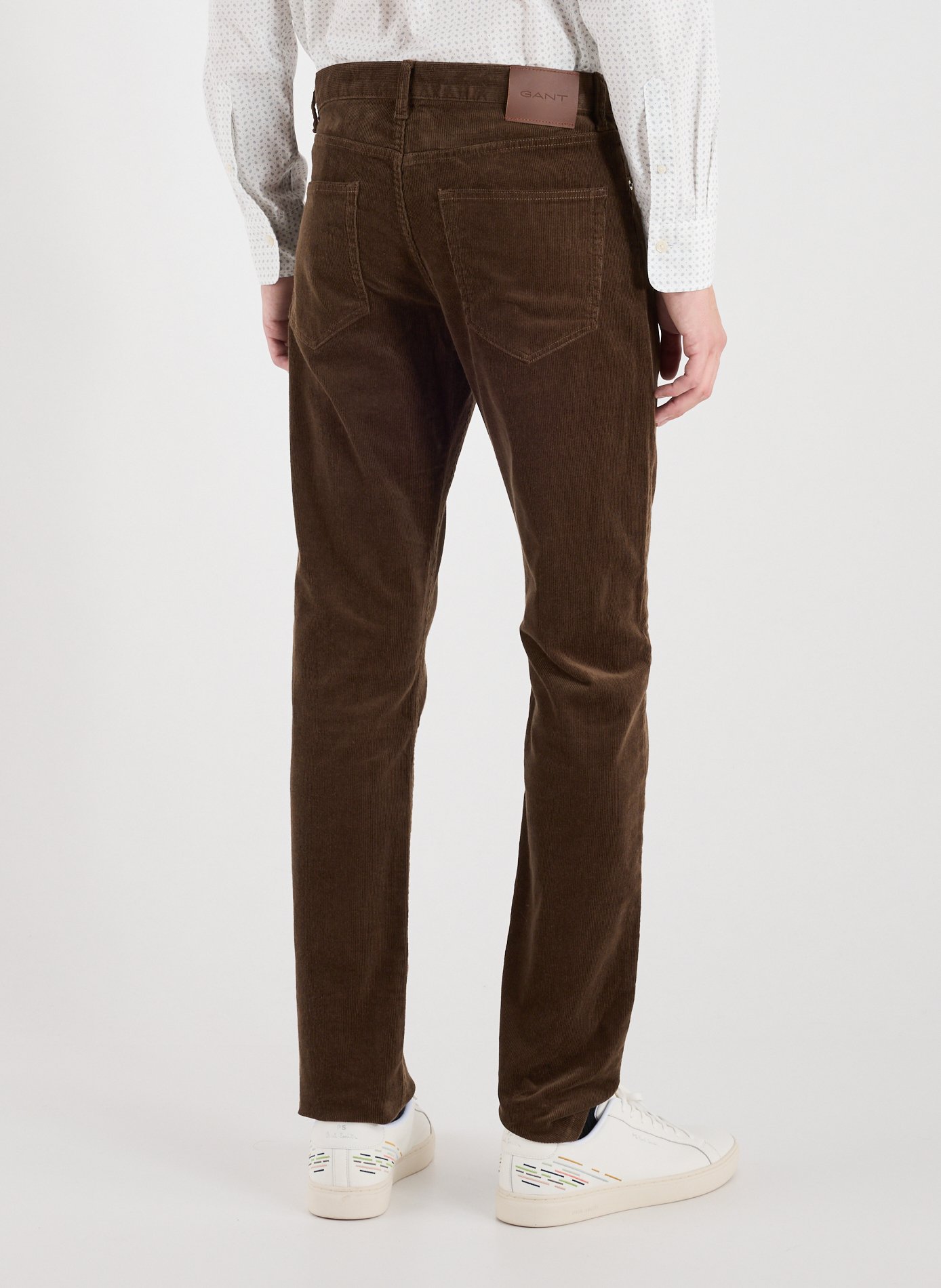 Pantalon slim en coton mélangé GANT Marron