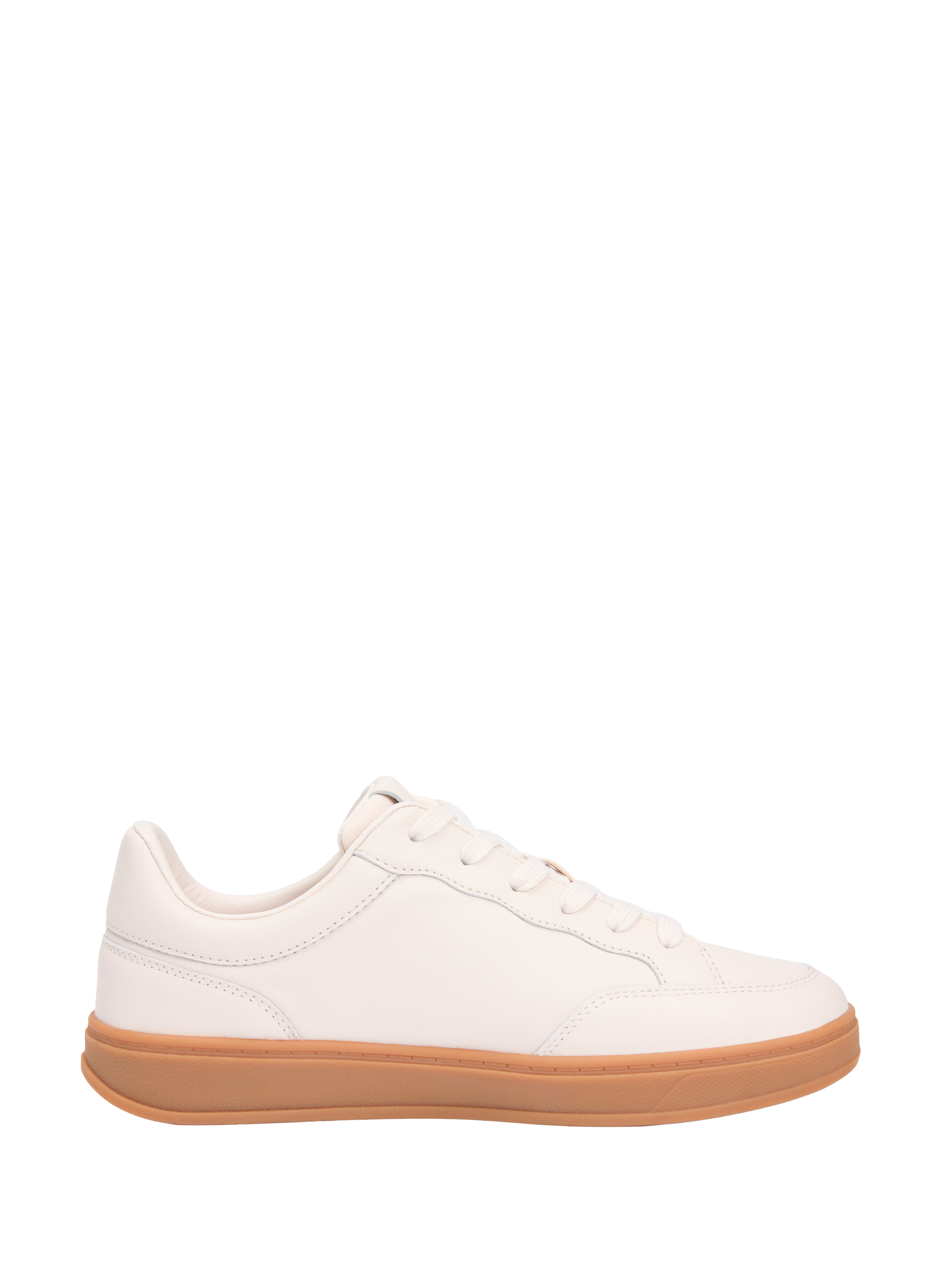 Low lace-up leather sneakers TOMMY HILFIGER Beige
