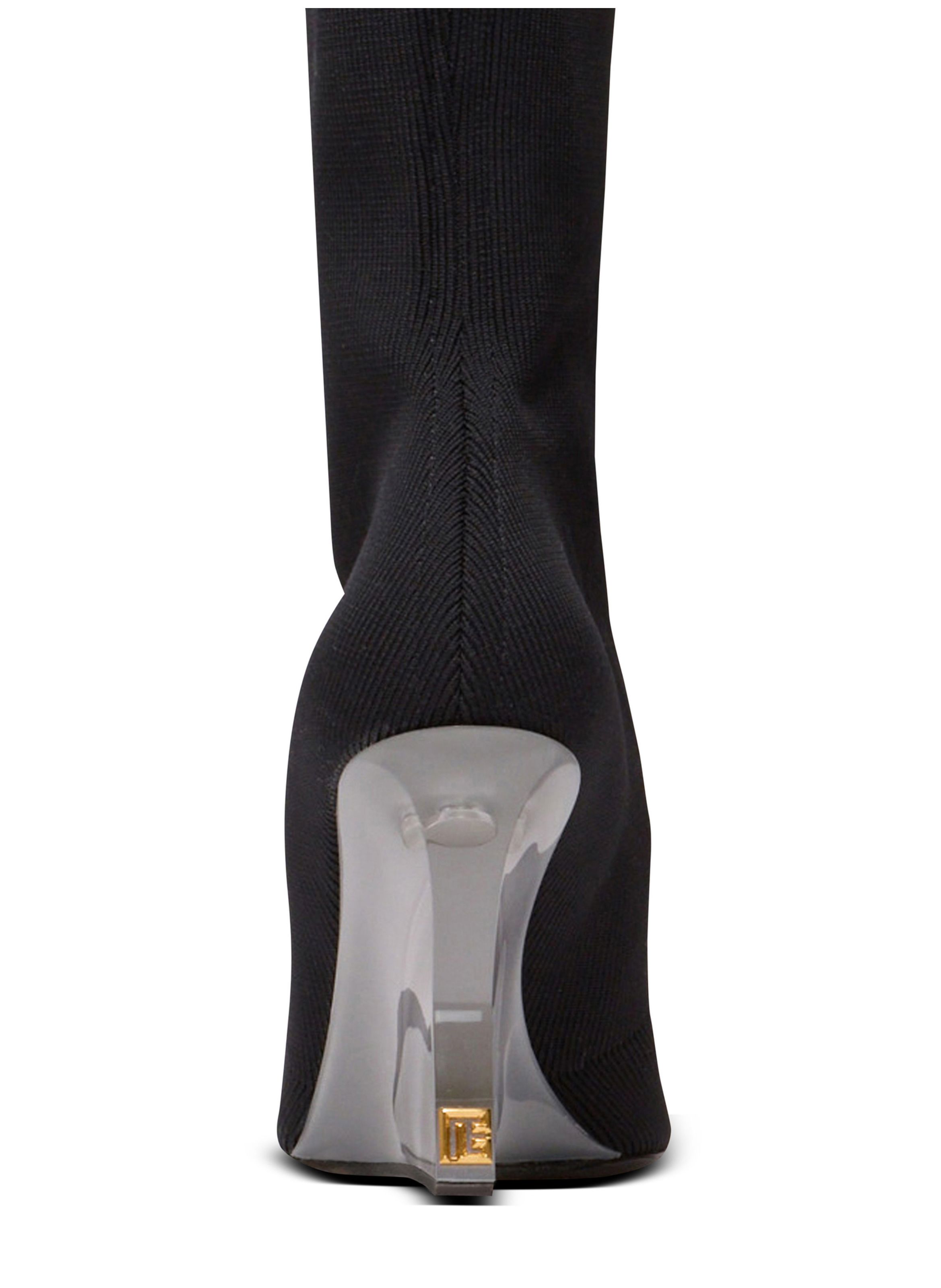 Bottes cuissardes wedge en maille BALMAIN Noir