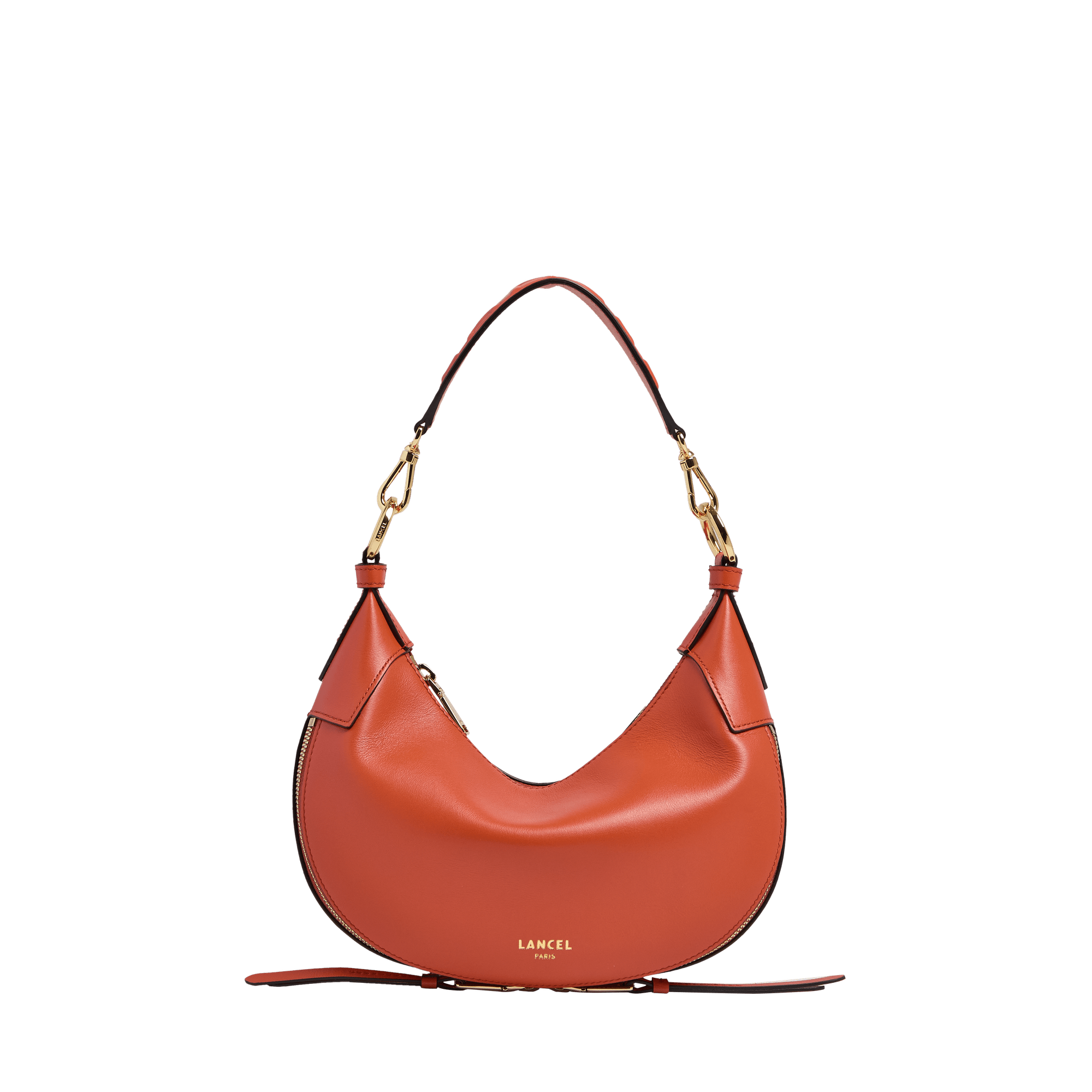 Sac hobo zippé s origami de lancel en cuir LANCEL Orange
