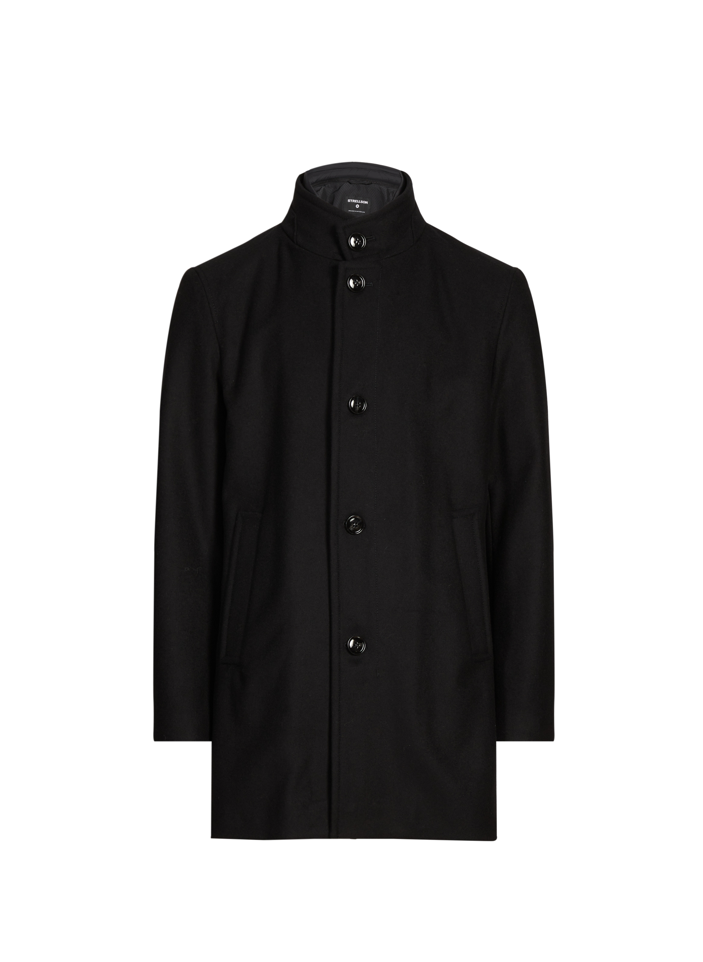 STRELLSON Coat with high collar in blended wool Black