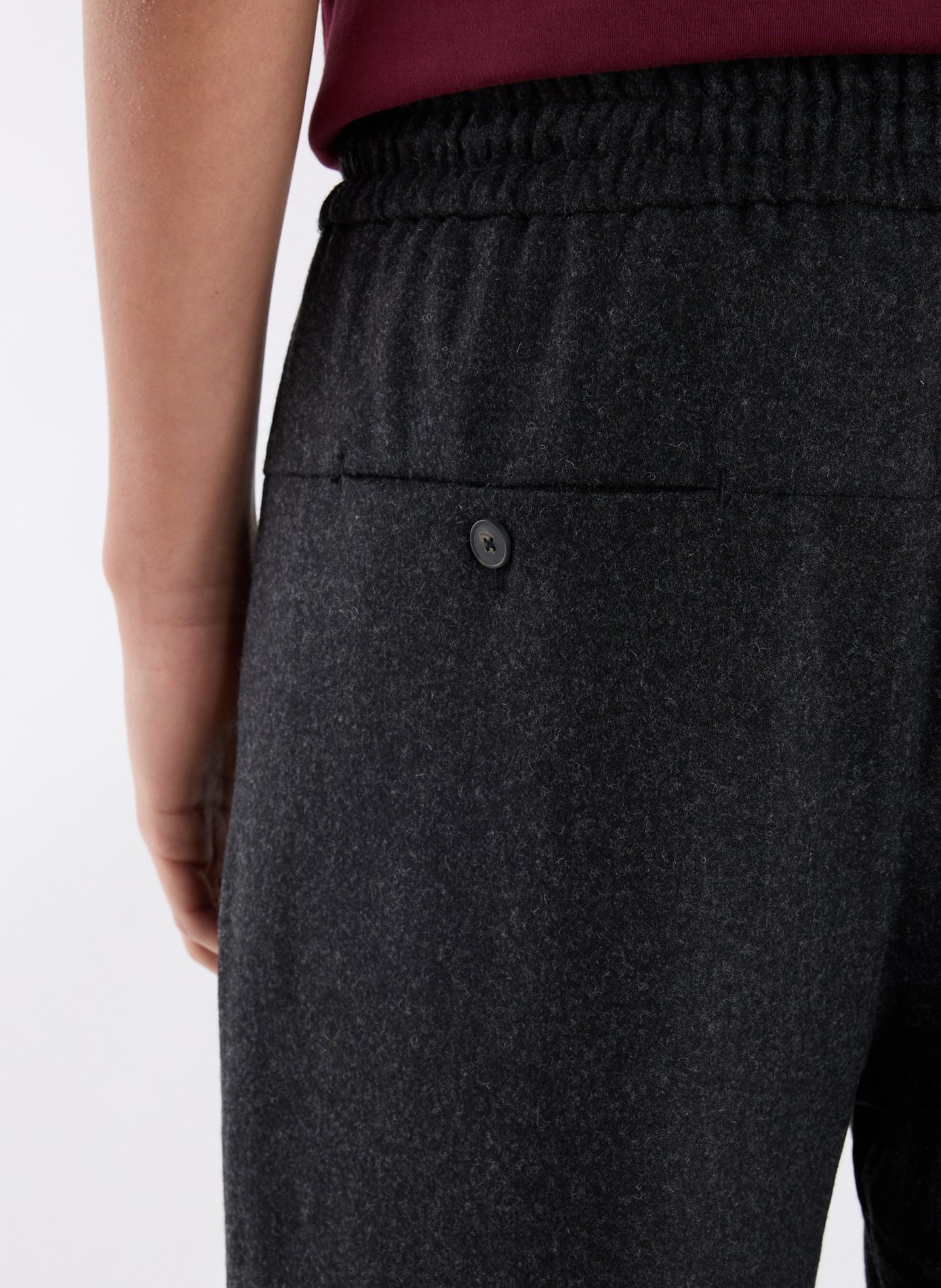 Cropped wool blend trousers DROLE DE MONSIEUR Grey
