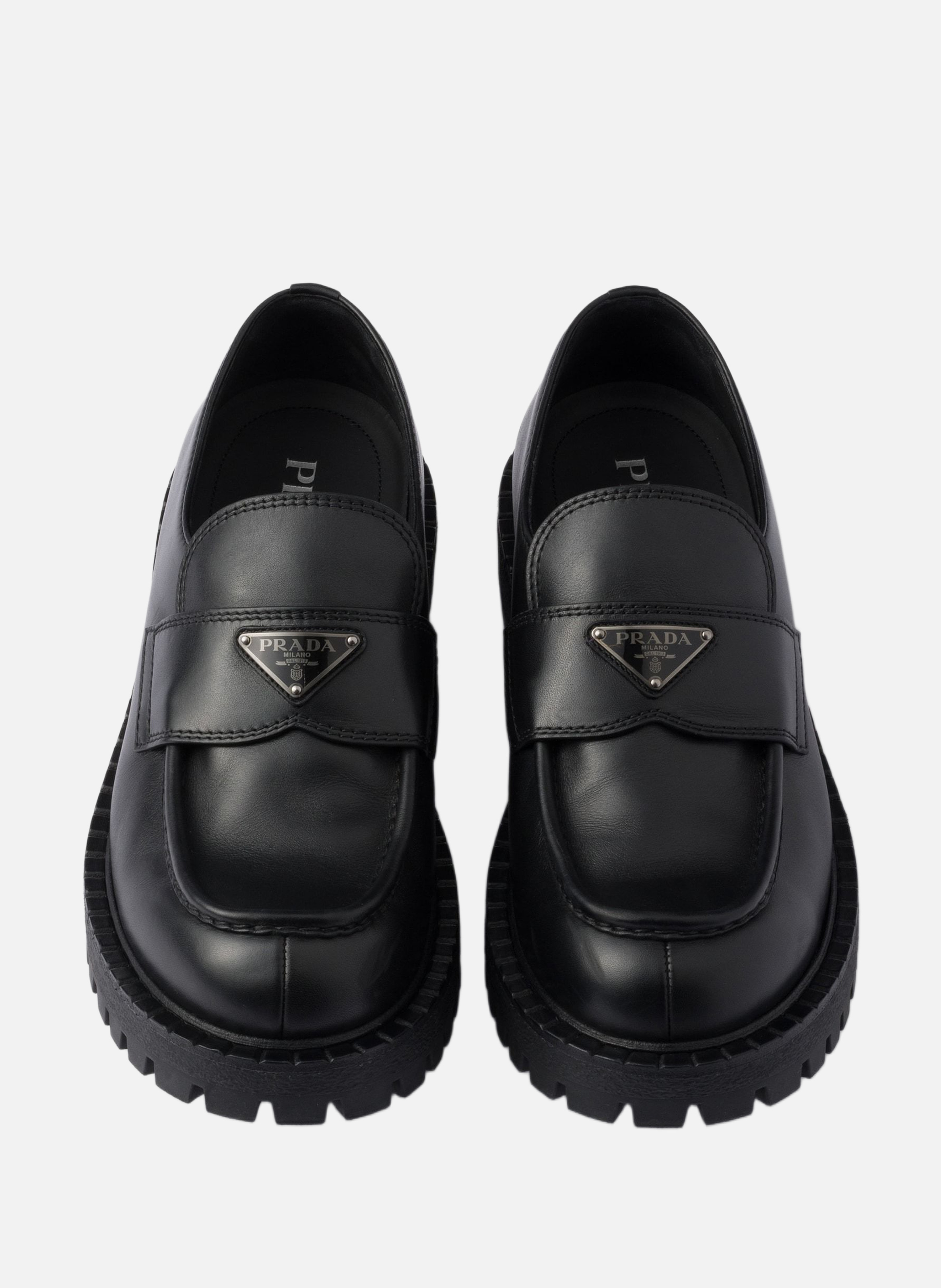 Mocassins en cuir PRADA Noir