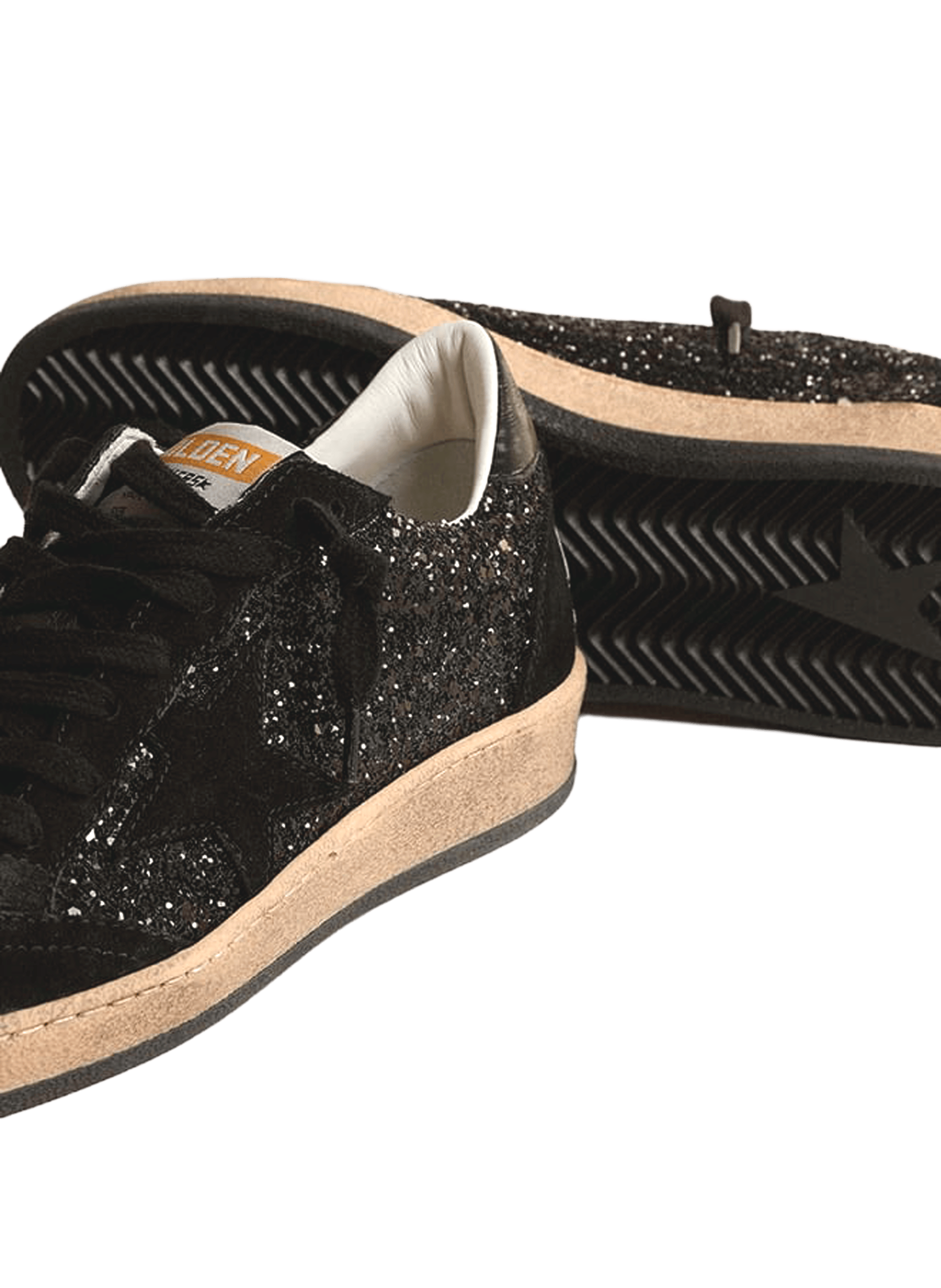 Low-top Ball Star sneakers in mixed leather GOLDEN GOOSE Black