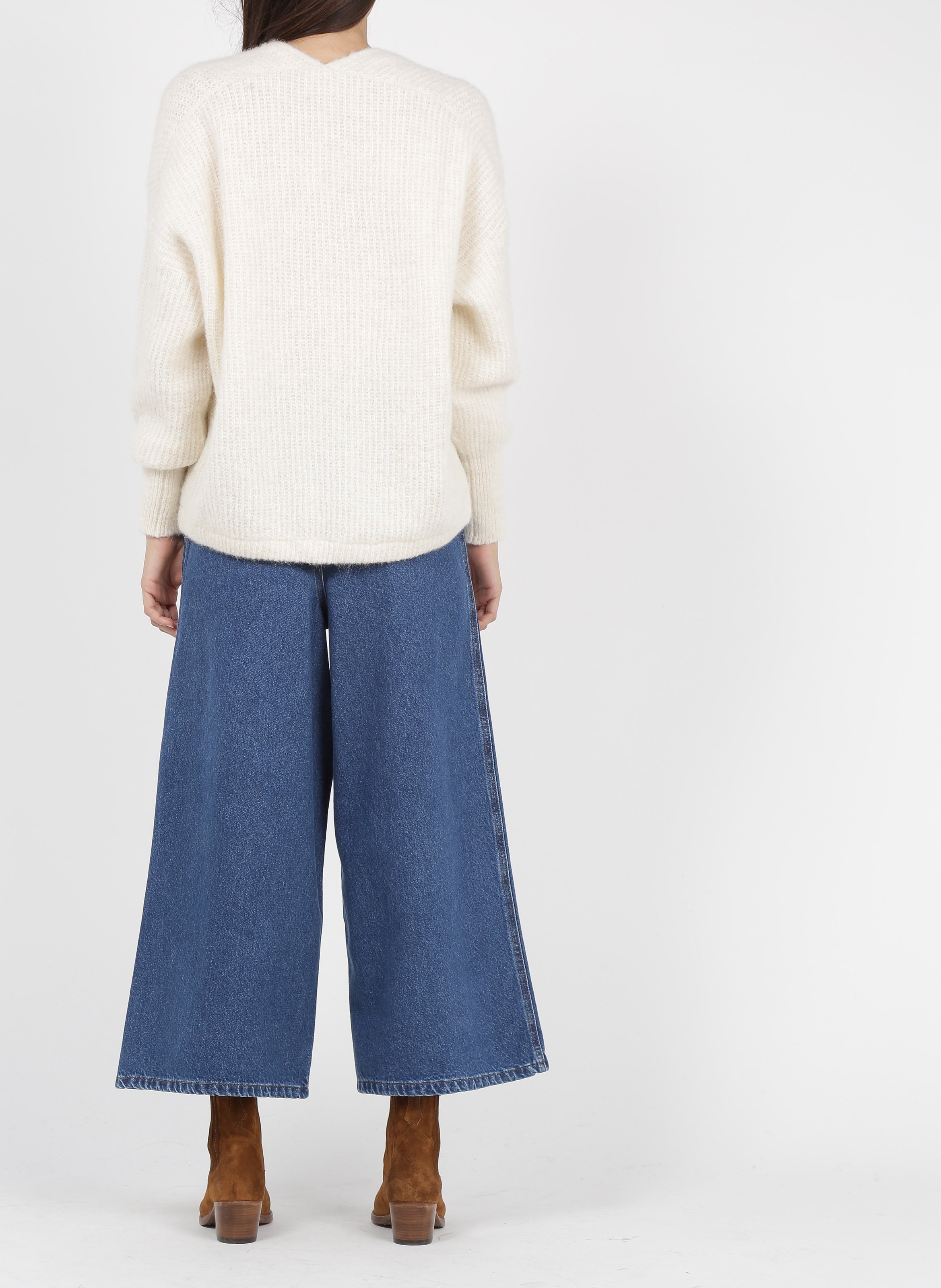 Gilet ouvert en laine et alpaga mélangé east AMERICAN VINTAGE Beige