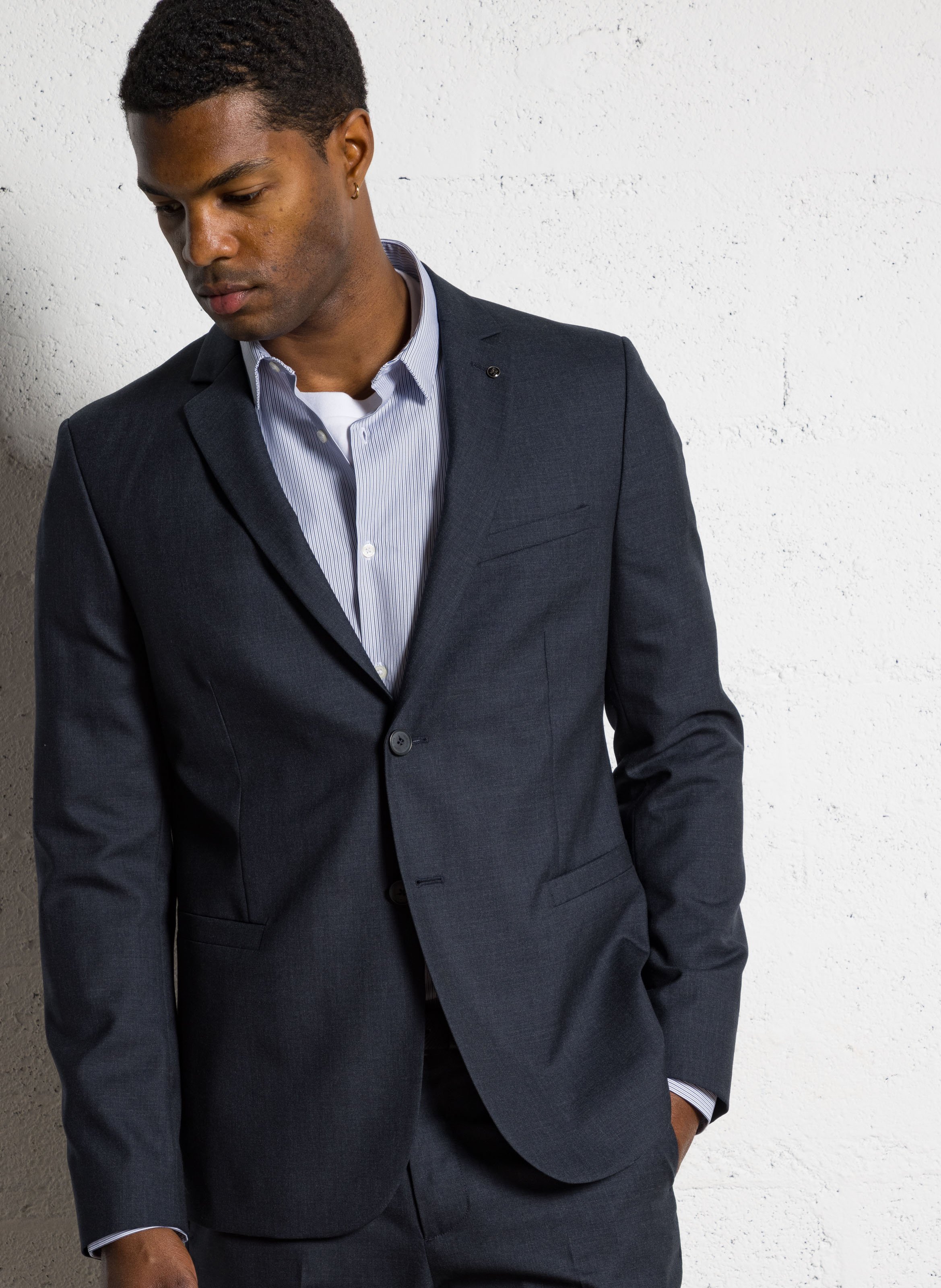 Veste de costume en laine IKKS Bleu