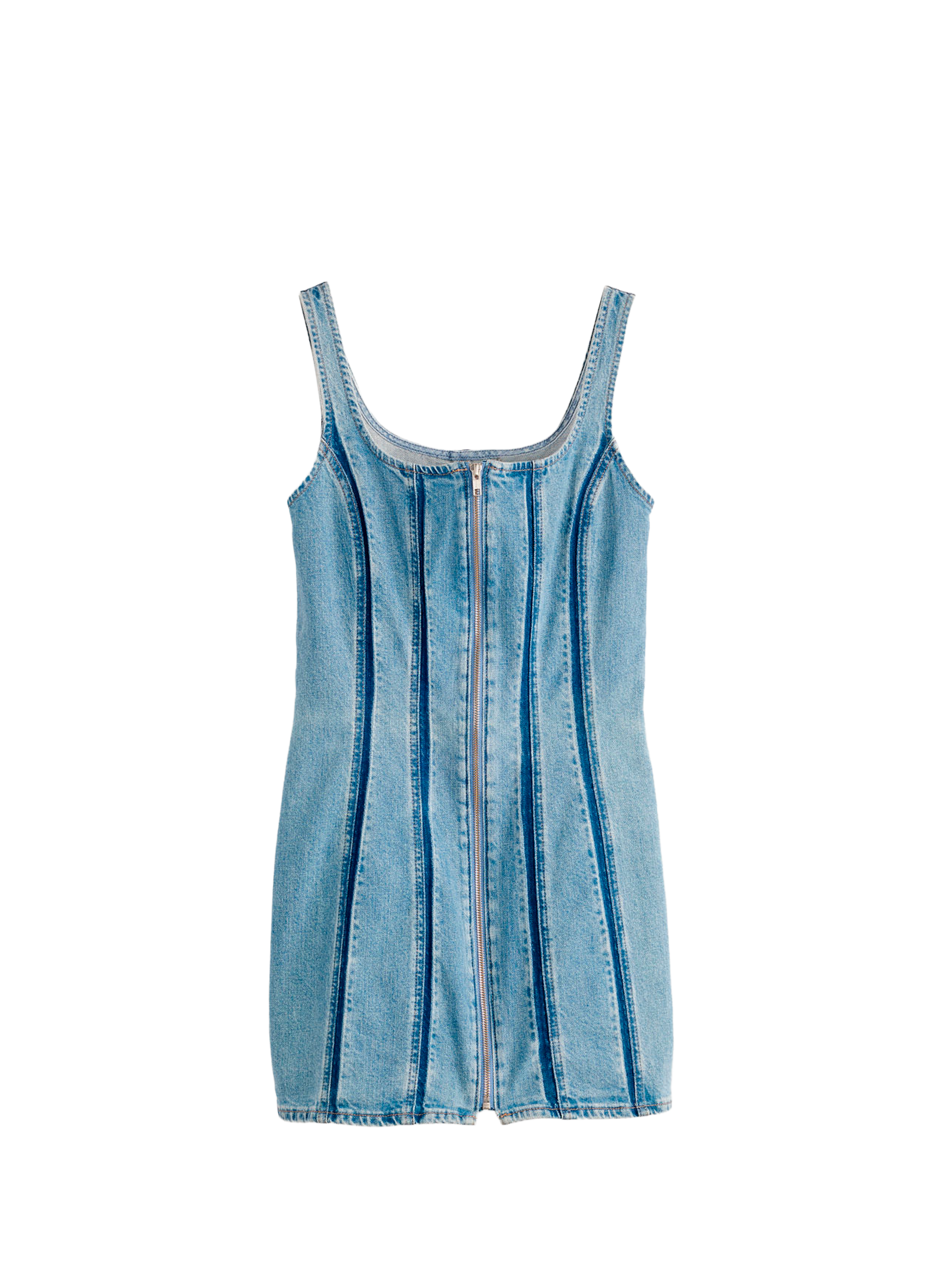Short dress with front zip in blended cotton denim LEVI'S Blue