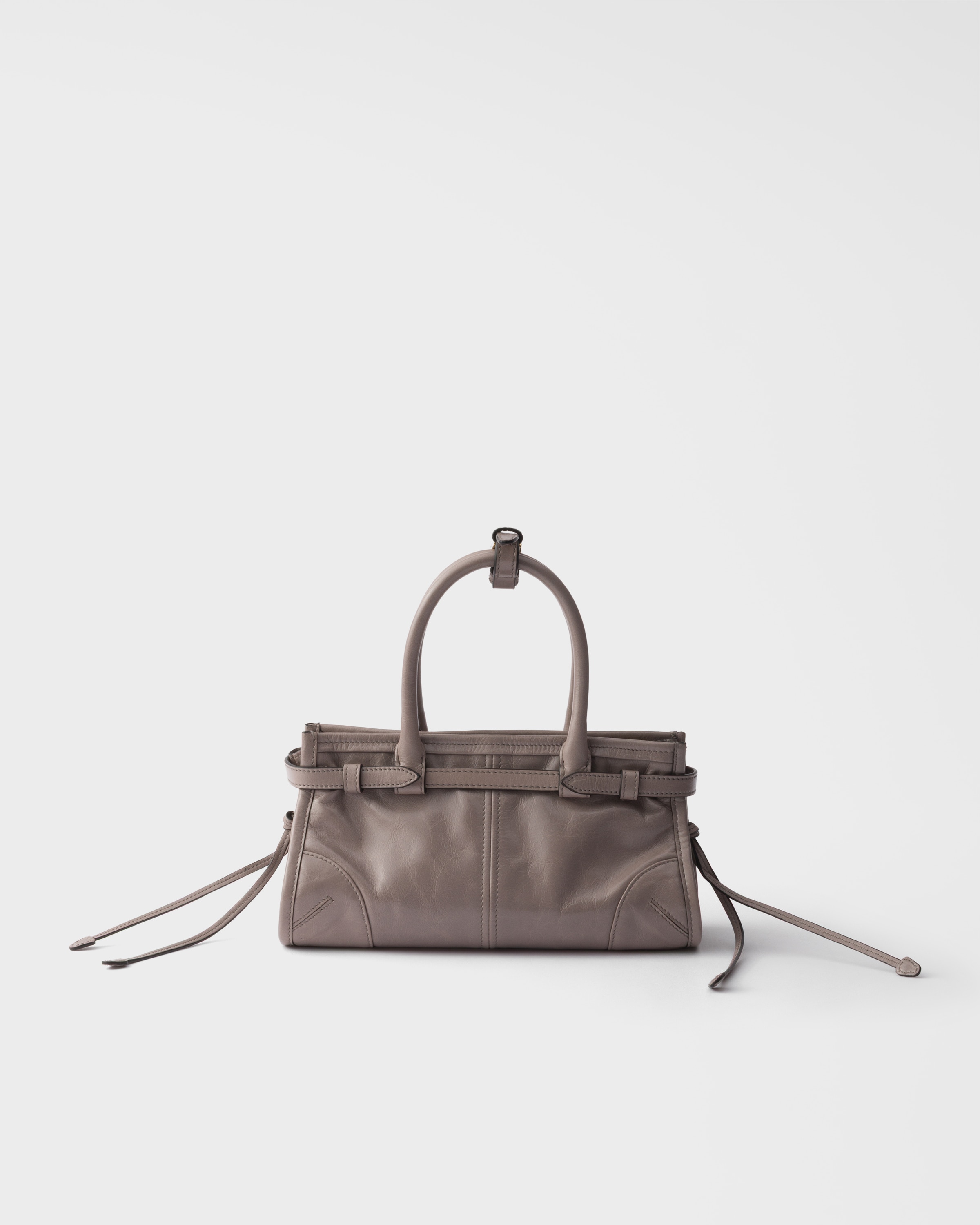 Mini sac à main prada bonnie en cuir PRADA Gris