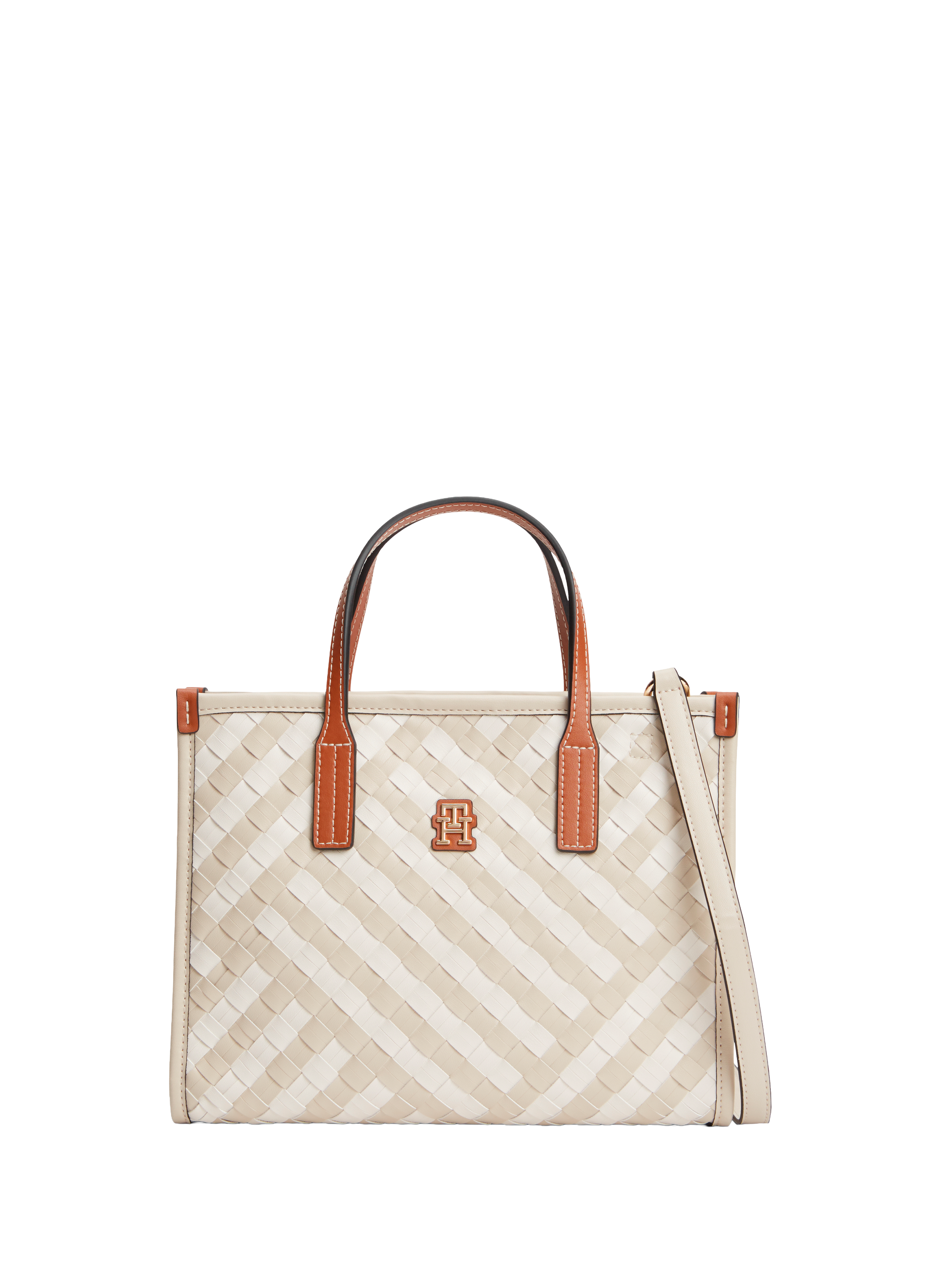 Mini tote bag tressé TOMMY HILFIGER Beige