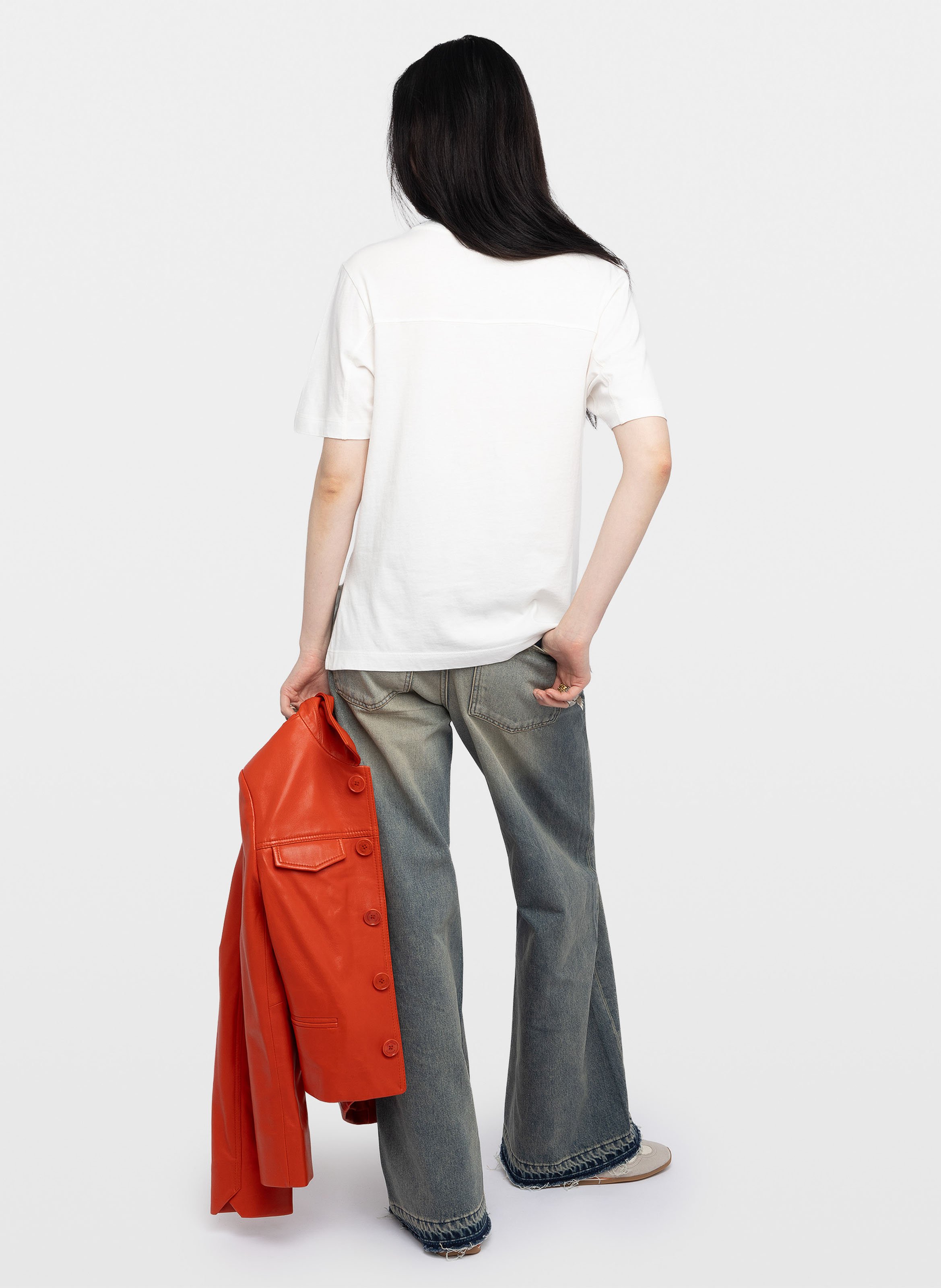 Tee-shirt manches courtes imprimé avec strass boo ZADIG&VOLTAIRE Blanc