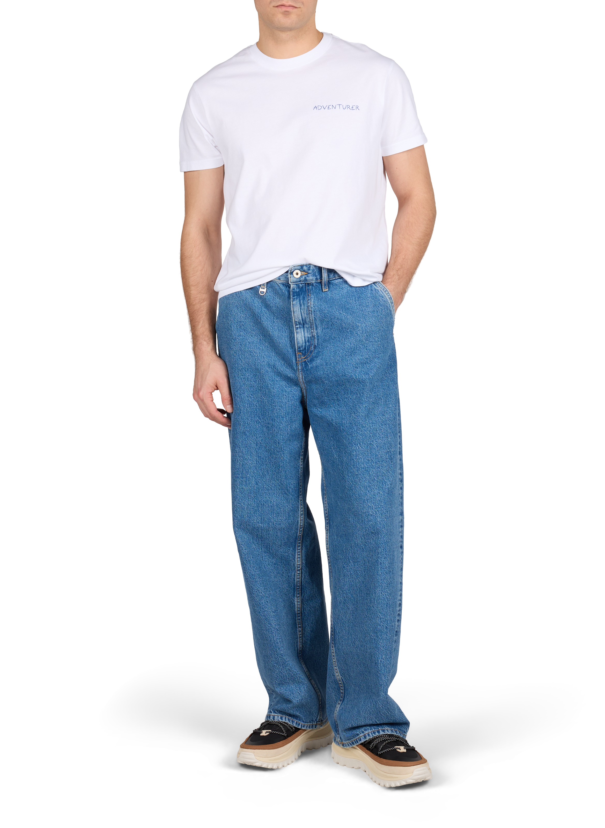 Wide-leg cotton jeans WON HUNDRED Blue